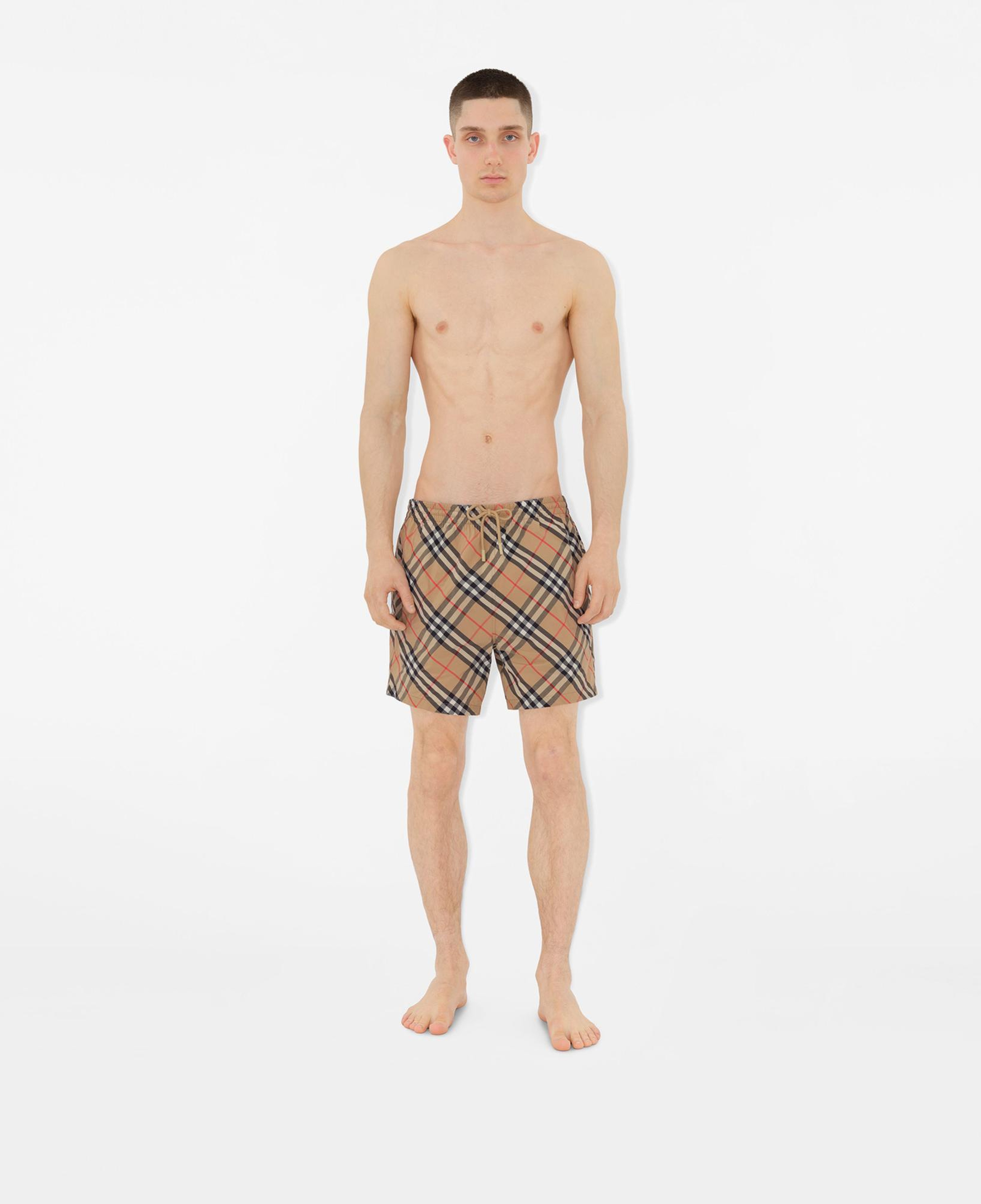 Burberry Check Erkek Bej Deniz Şortu