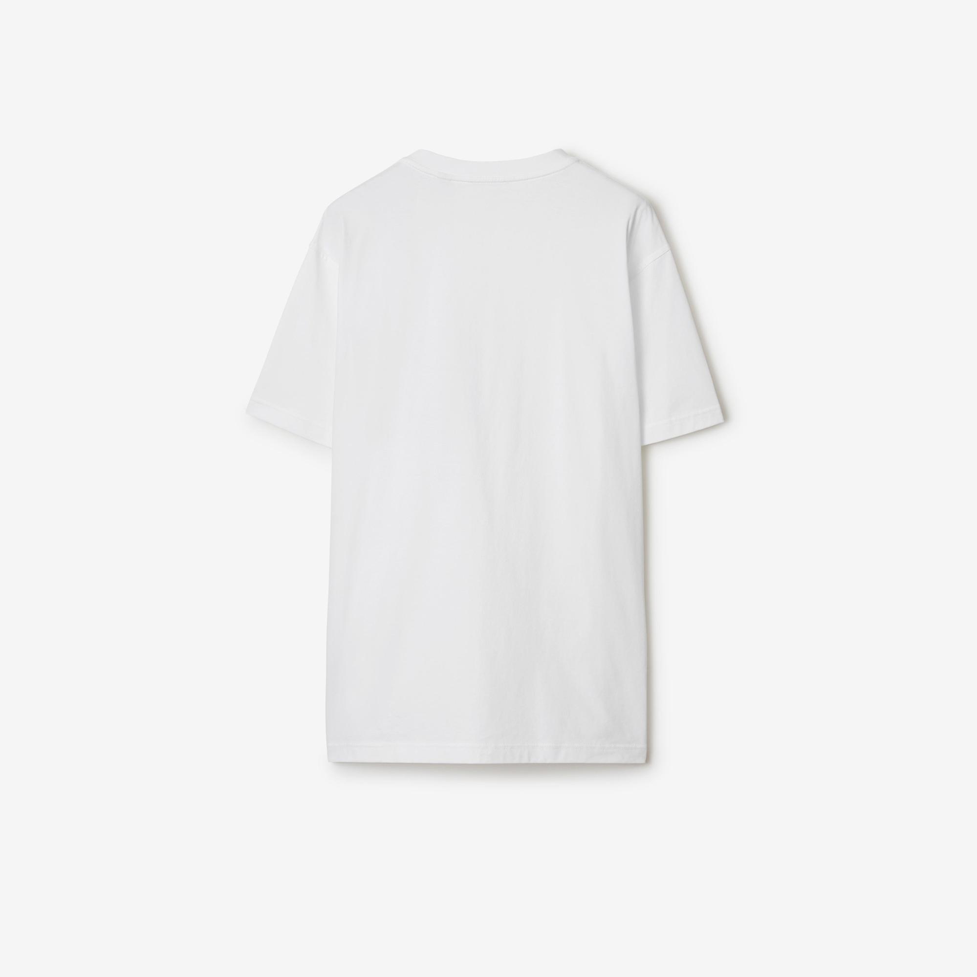 Burberry Check Pocket Pamuklu Kadın Beyaz T-Shirt