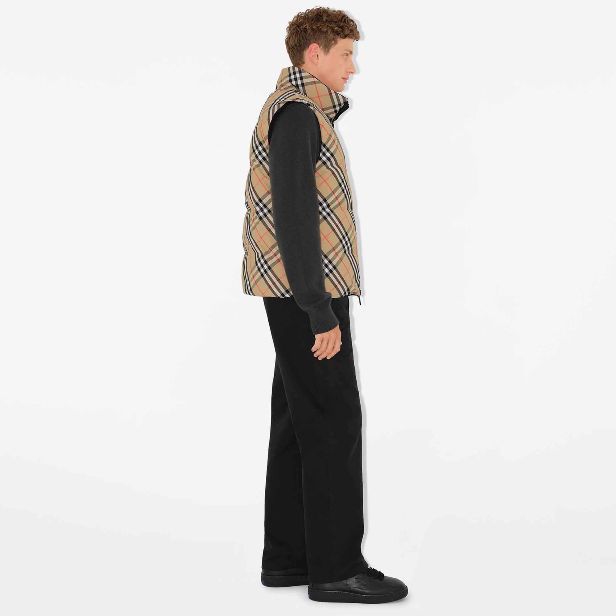 Burberry Reversible Check Nylon Padded Erkek Bej Ceket