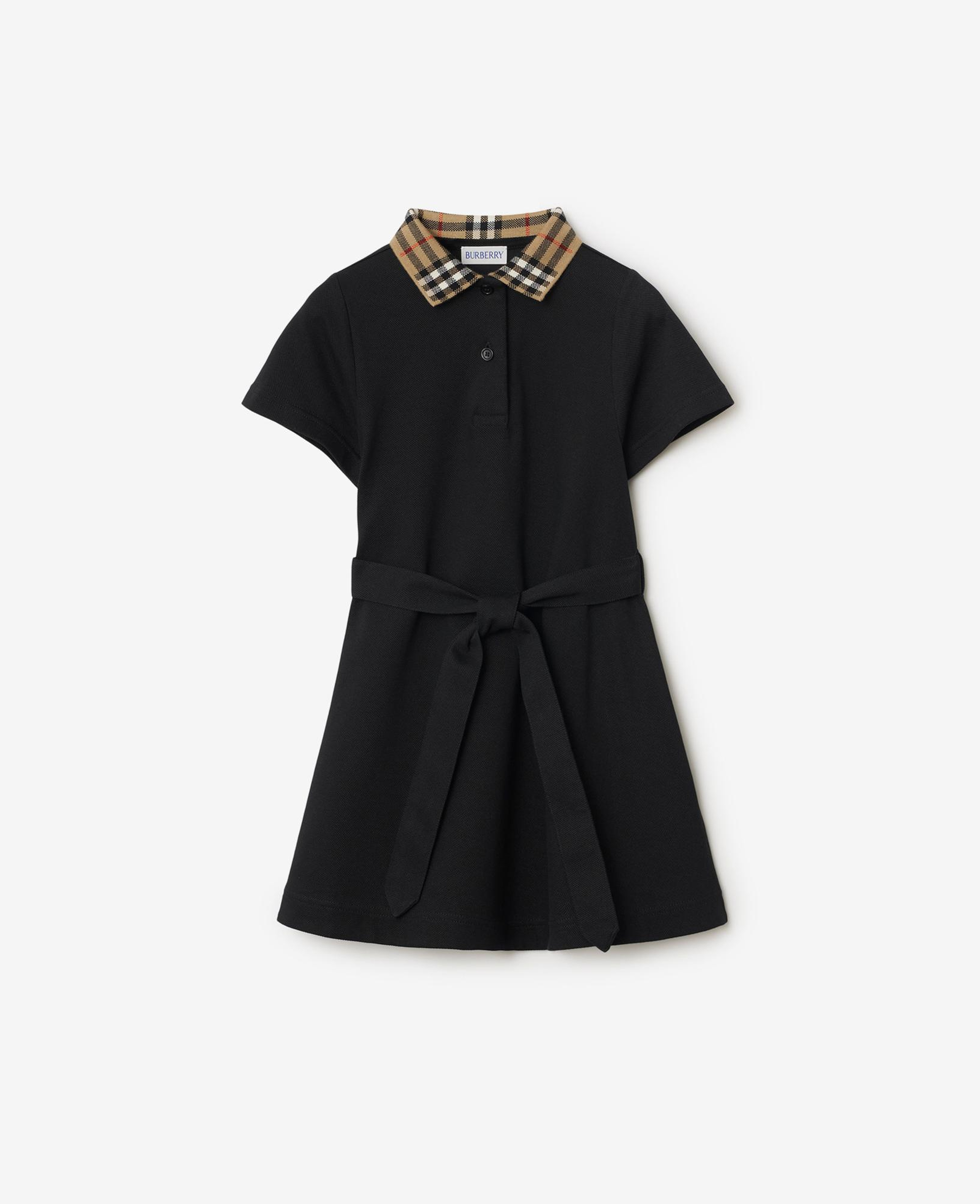 Burberry Astrid Collar Cotton Çocuk Siyah Elbise