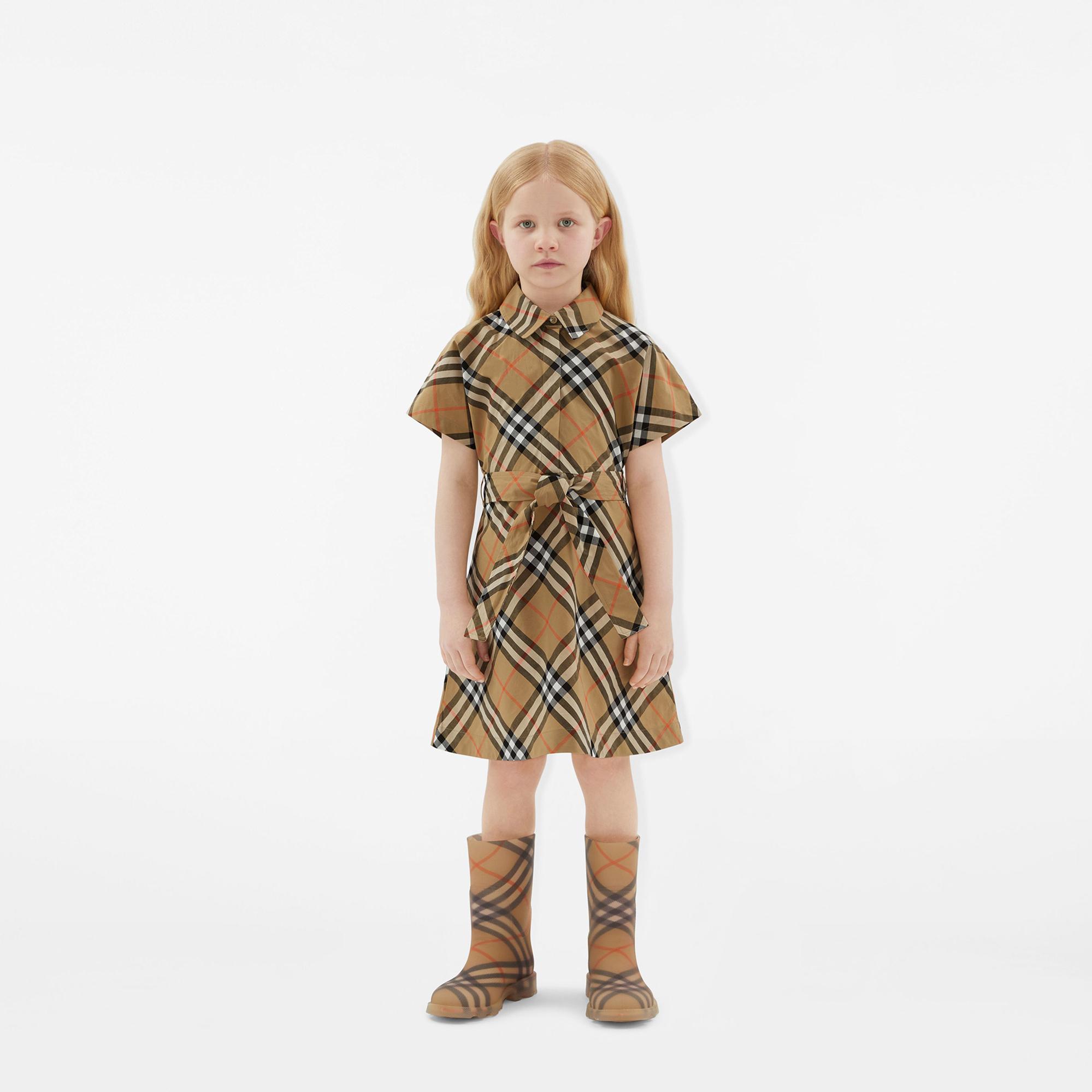 Burberry Check Rubber Marsh High Çocuk Bej Bot