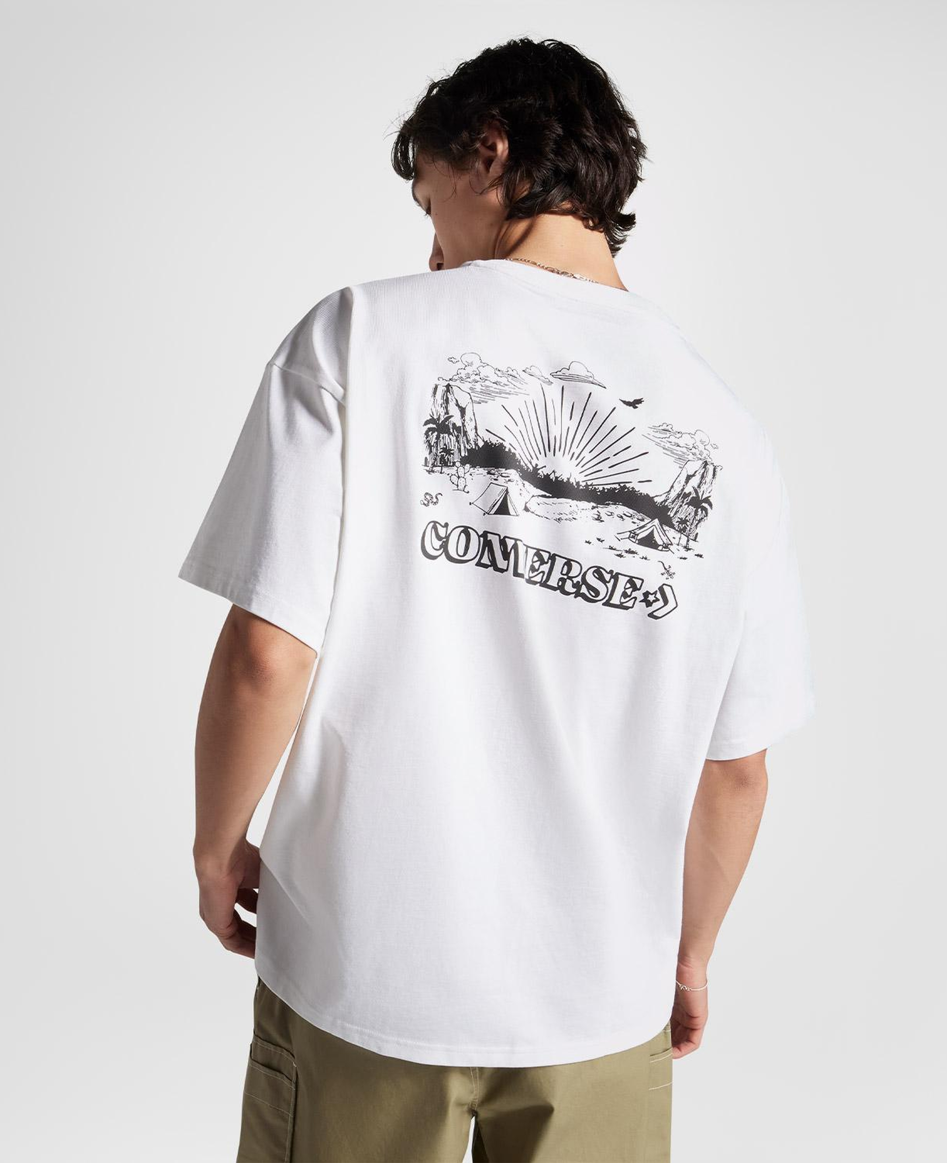 Converse Desert Festival Loose Fit Erkek Beyaz T-Shirt