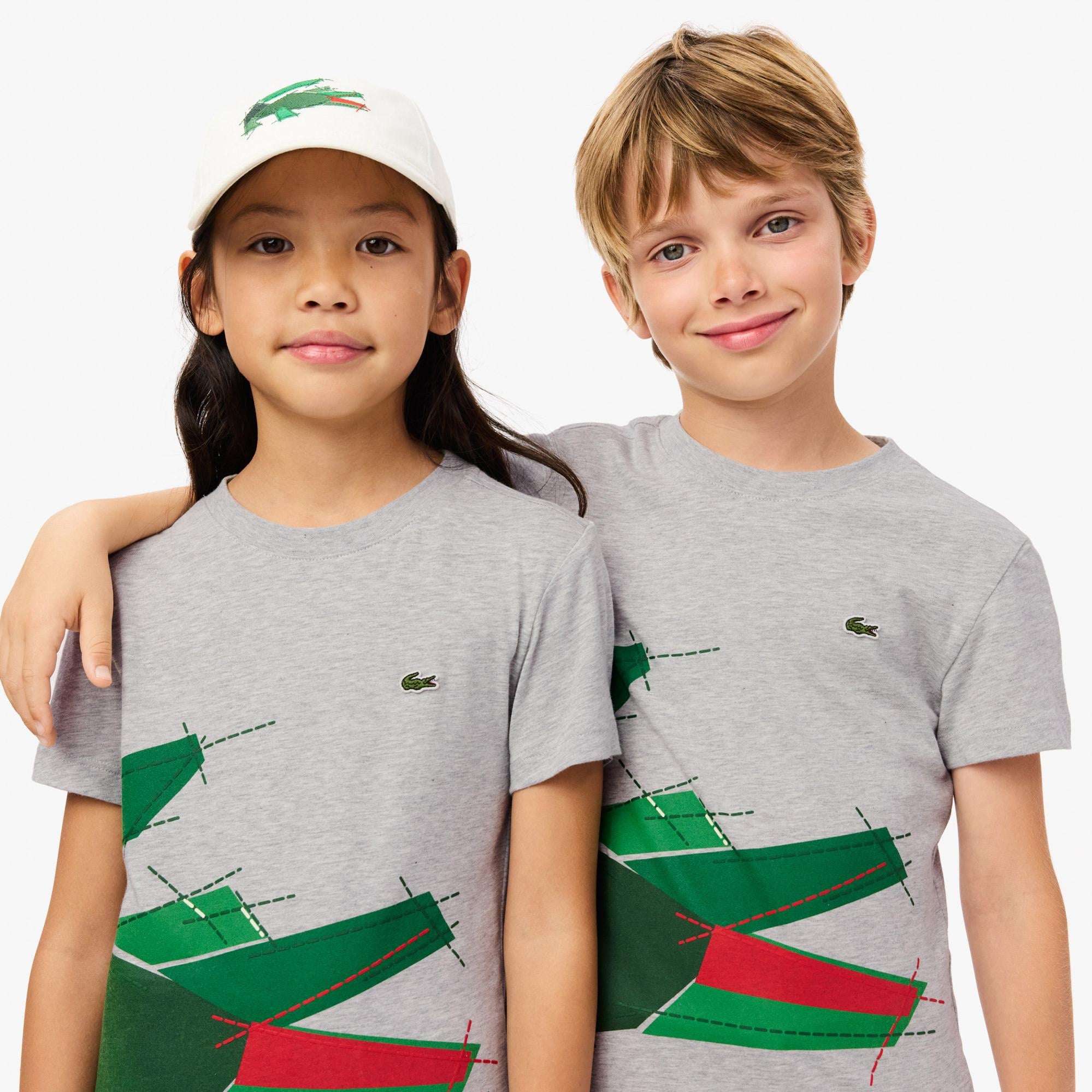 Lacoste Çocuk Baskılı Gri T-Shirt