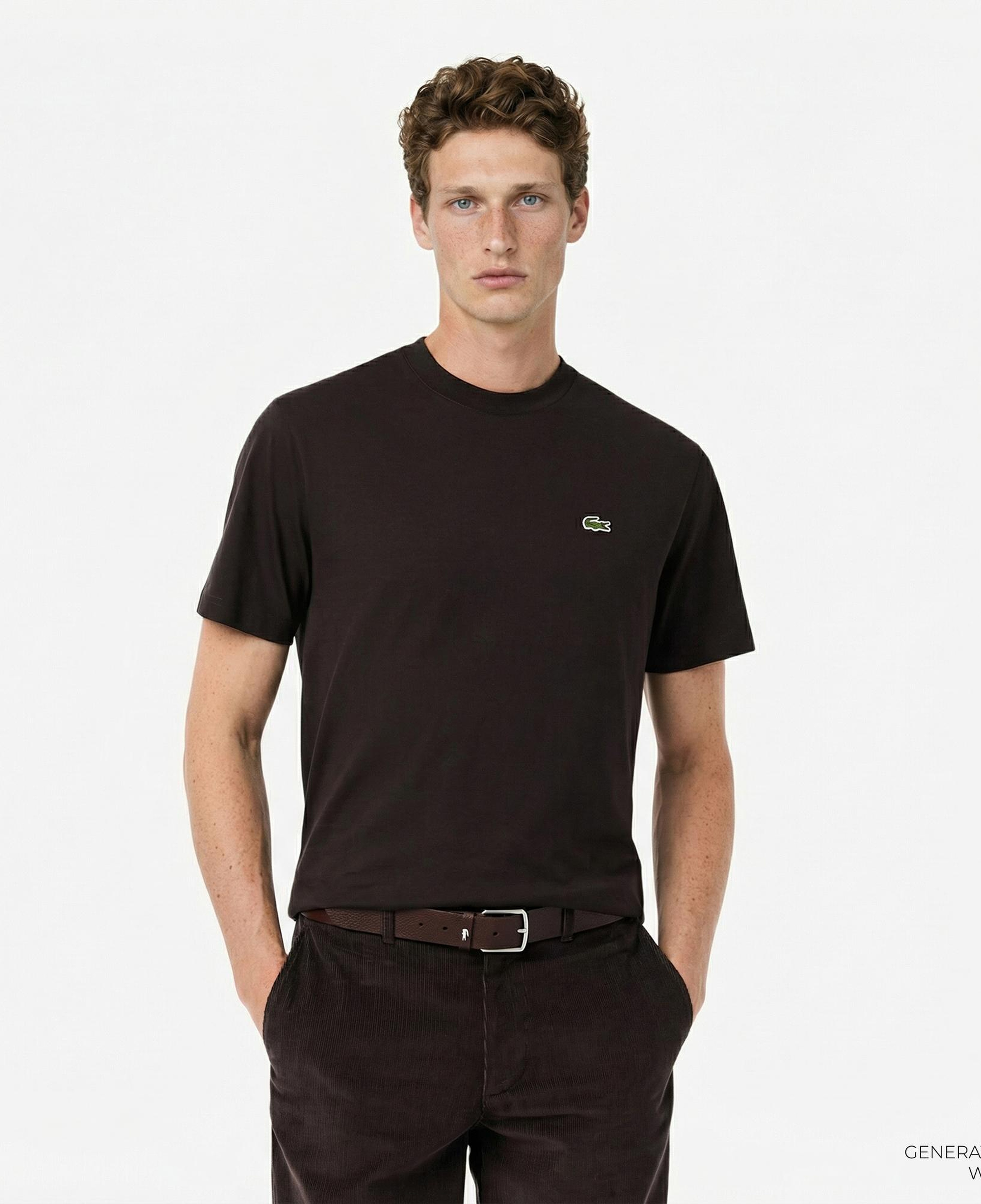 Lacoste Erkek Classic Fit Bisiklet Yaka Kahverengi T-Shirt