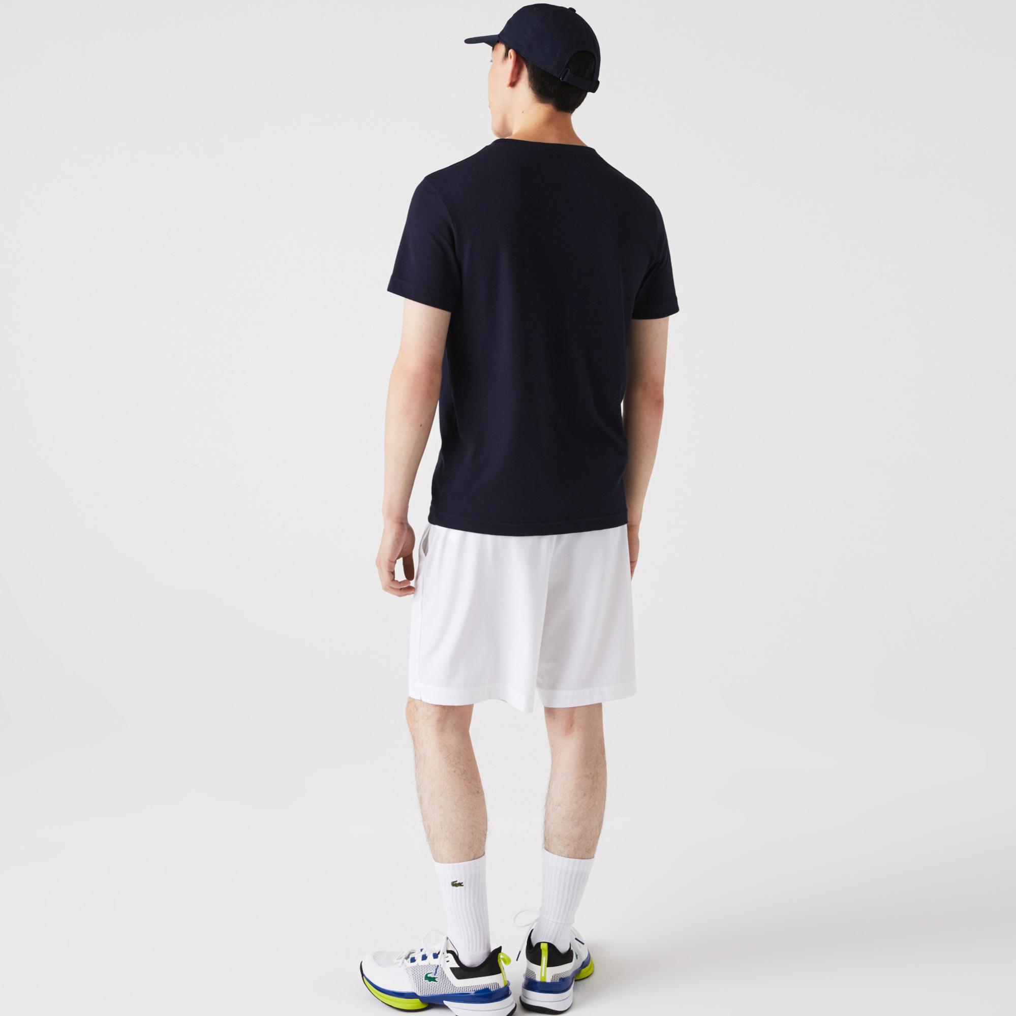 Erkek Regular Fit Bisiklet Yaka Baskılı Lacivert T-Shirt
