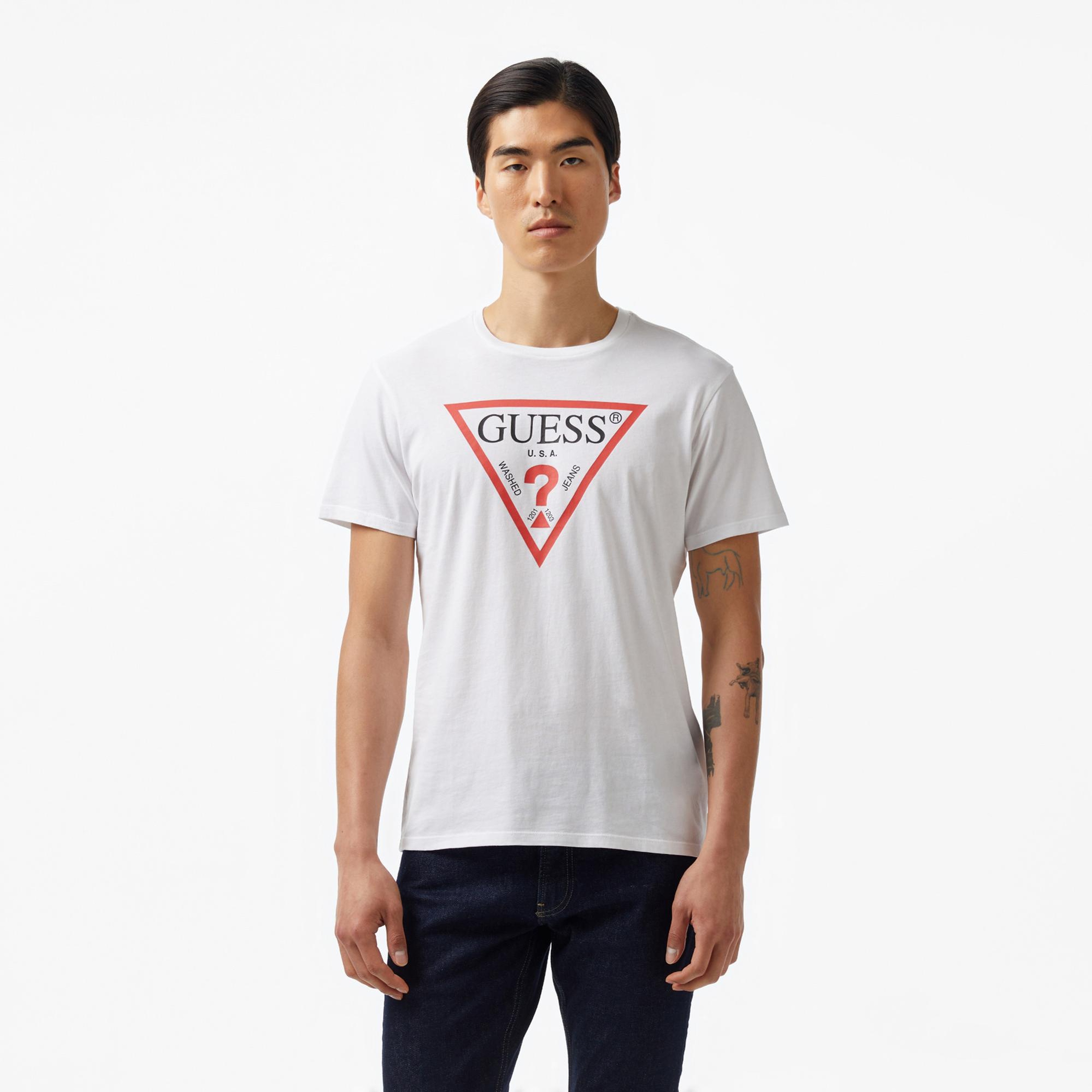 Guess Logombed 160 Erkek Beyaz T-Shirt
