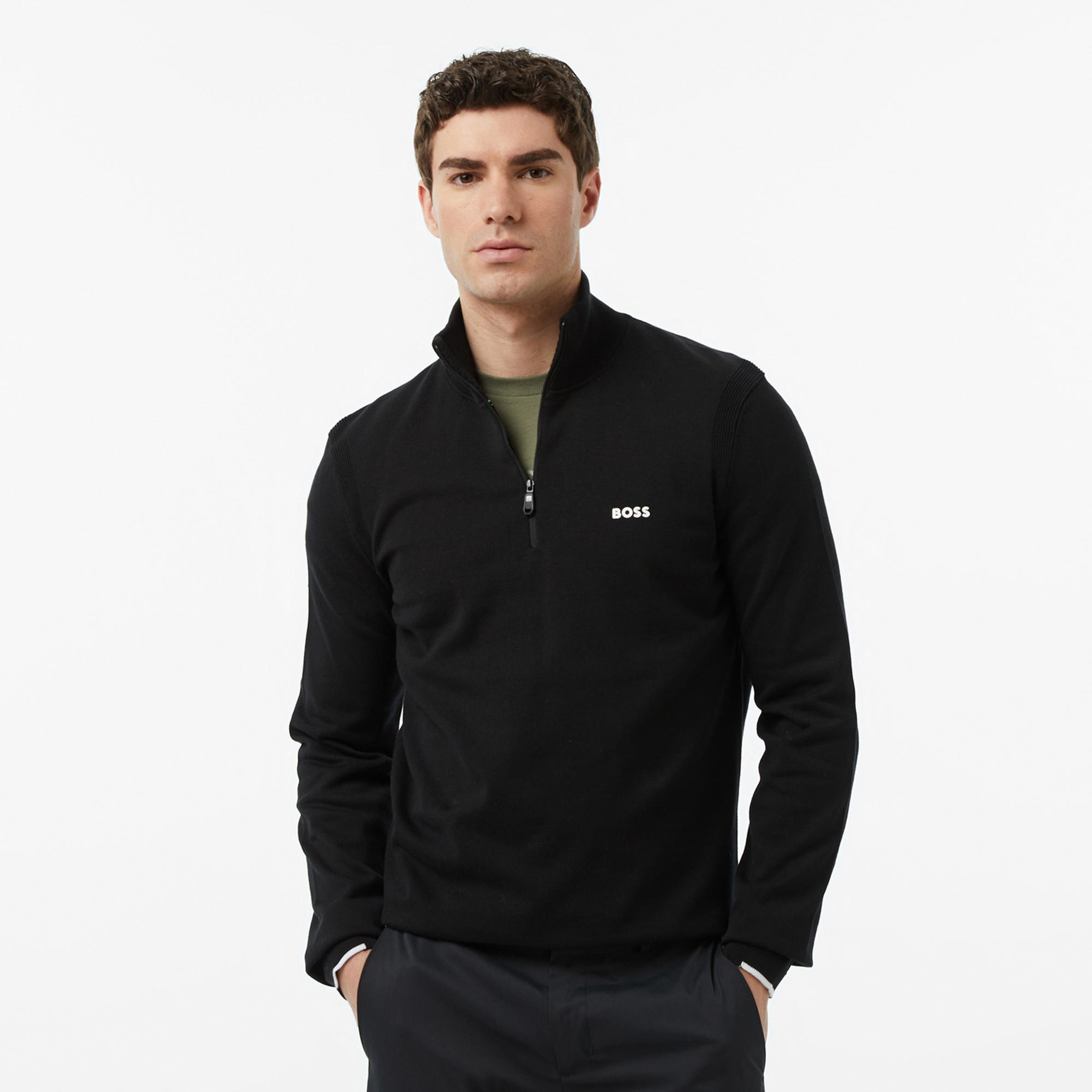 Boss Ever-X Erkek Siyah Triko