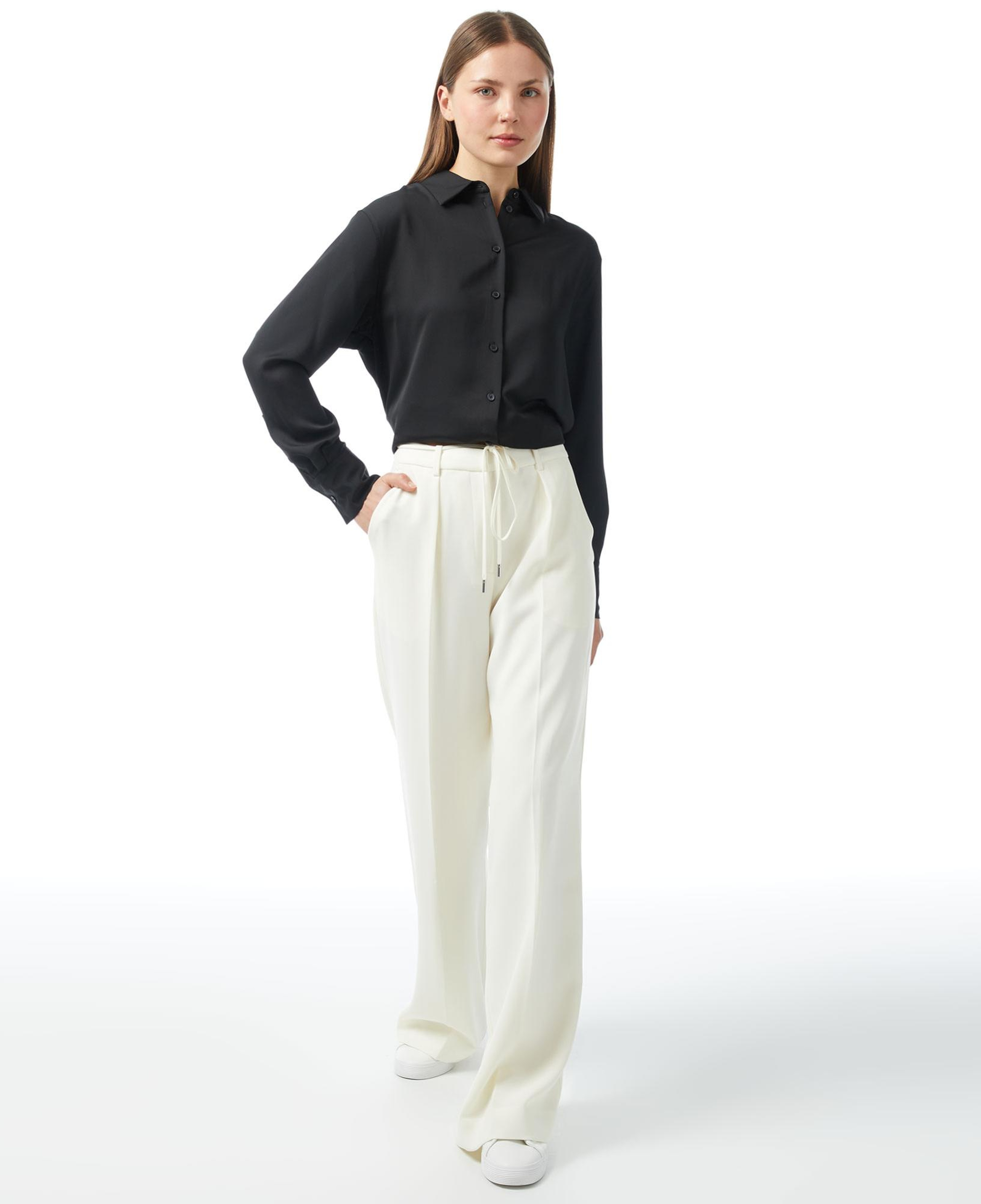 Calvin Klein Premium Essentials Kadın Beyaz Pantolon