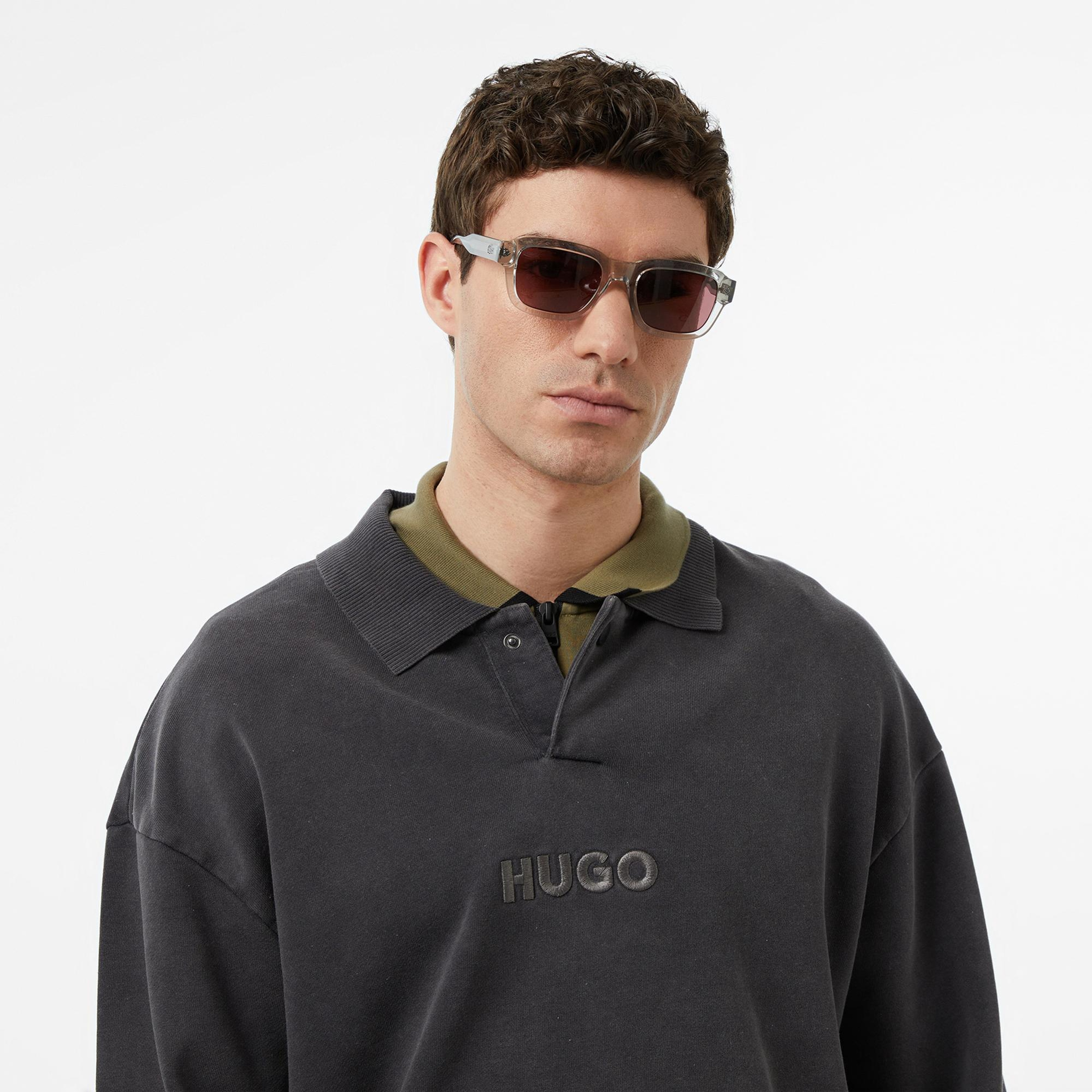 Hugo Delwy Erkek Siyah Sweatshirt