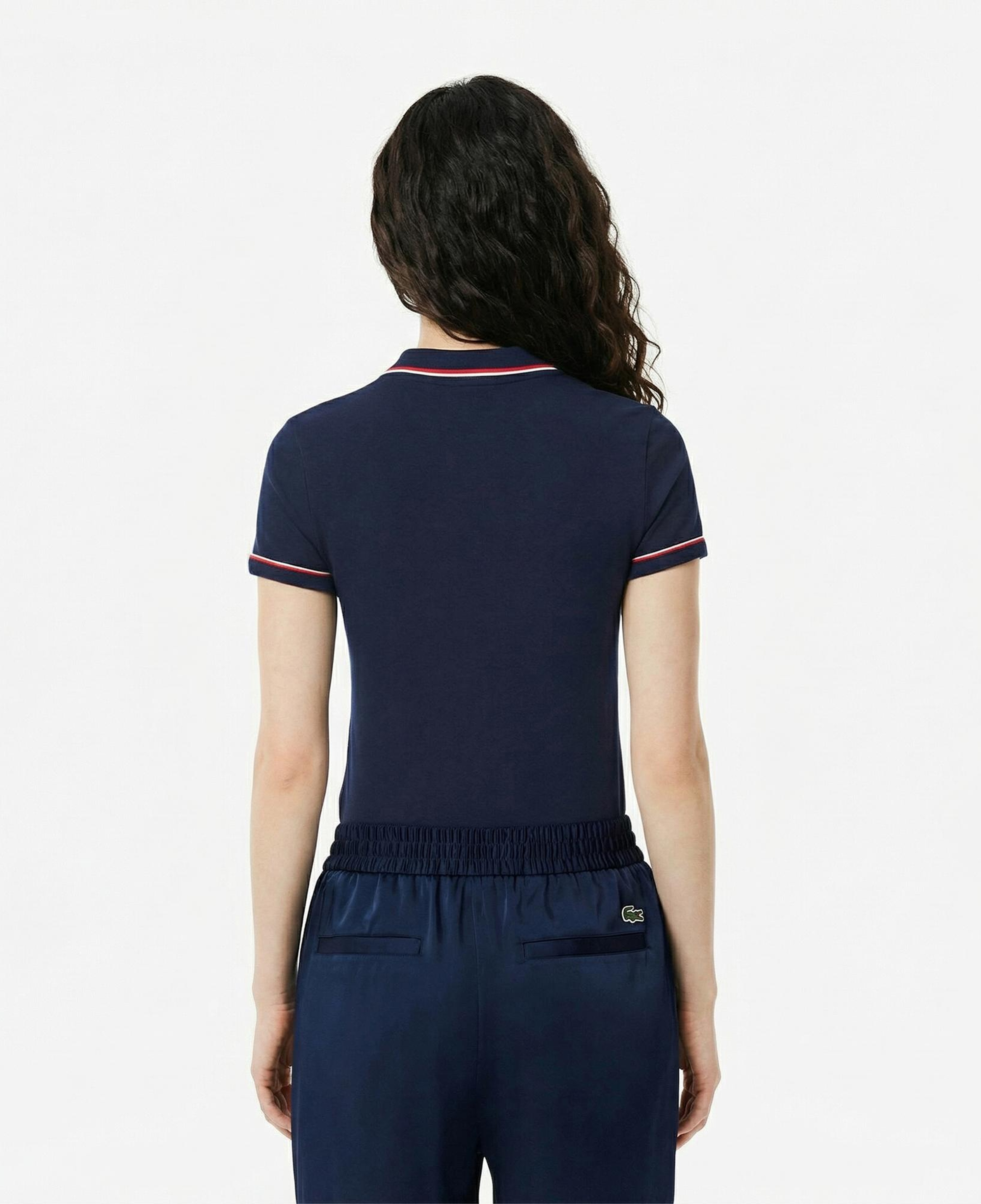 Lacoste Kadın Slim Fit Bisiklet Yaka Lacivert T-Shirt