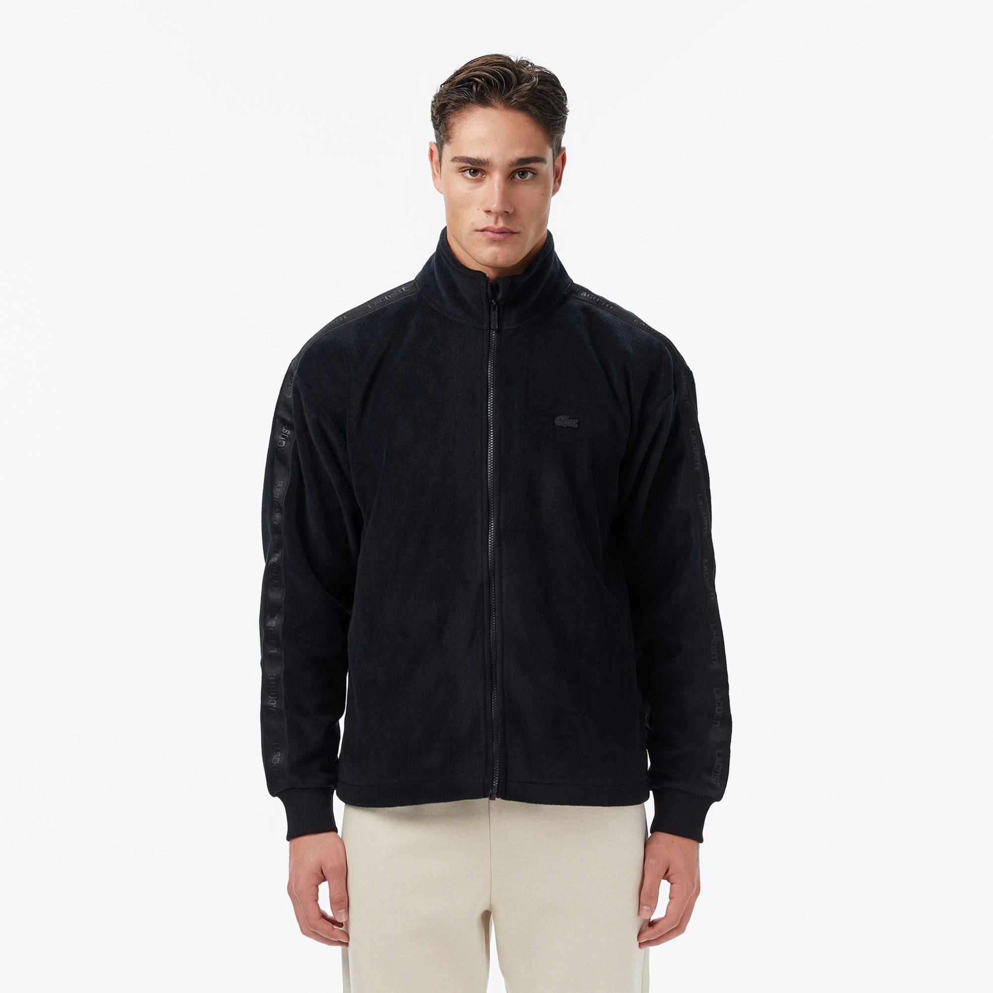 Lacoste Erkek Loose Fit Fermuarlı Siyah Sweatshirt