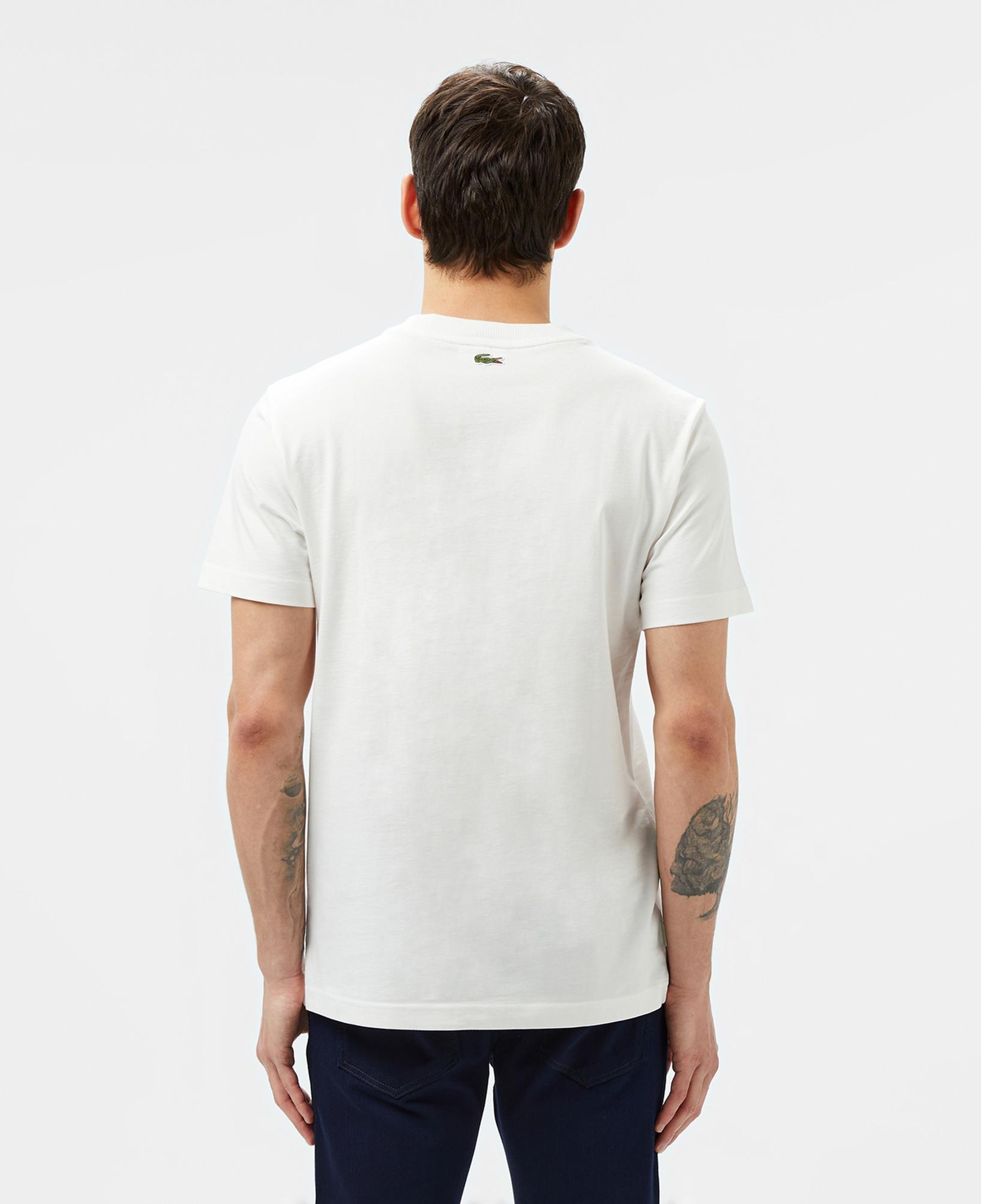 Lacoste Erkek Regular Fit Bisiklet Yaka Baskılı Beyaz T-Shirt