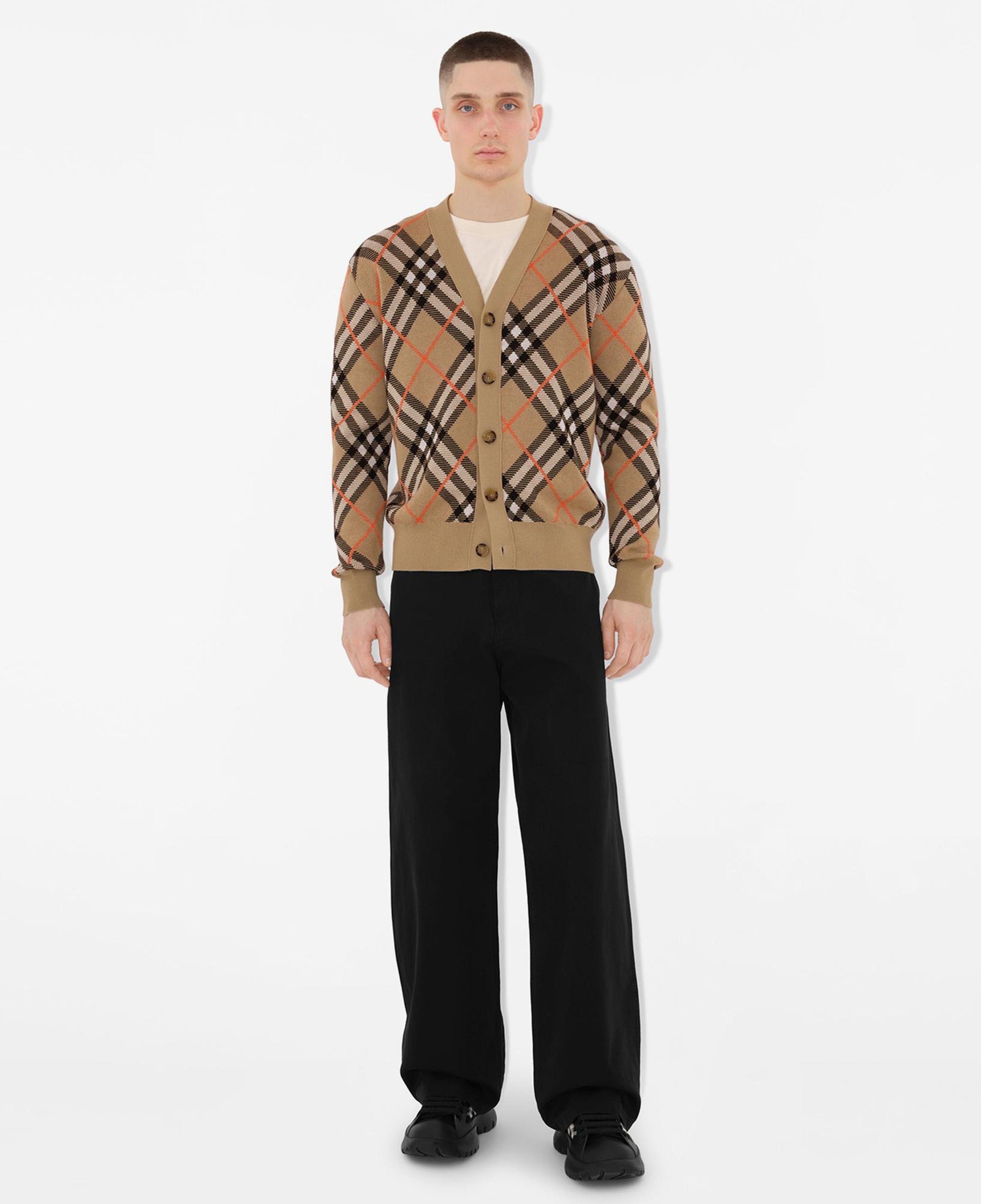 Burberry Check Kareli Yün Karışımlı Erkek Bej Hırka