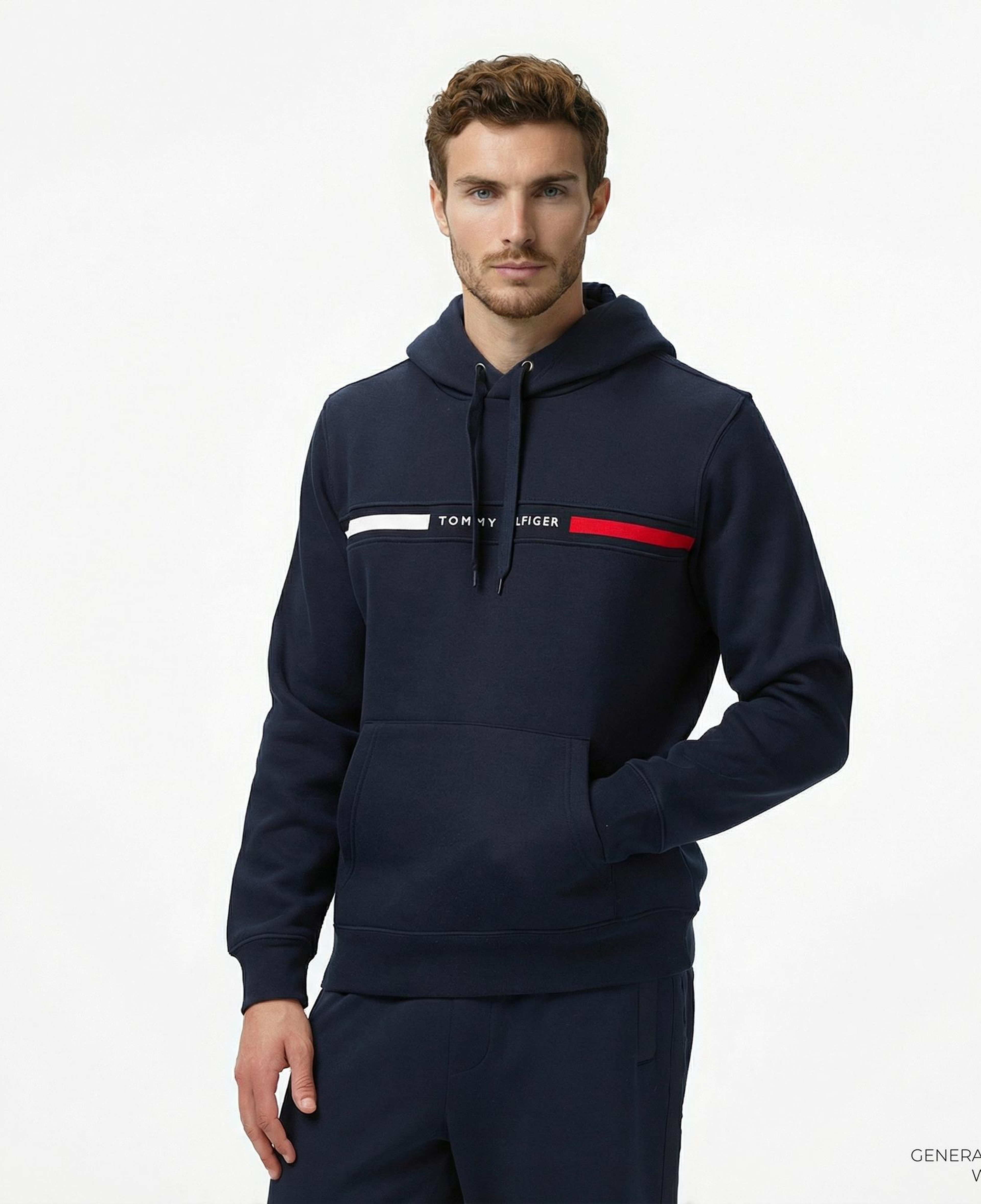 Tommy Hilfiger Chest Insert Erkek Lacivert Hoodie