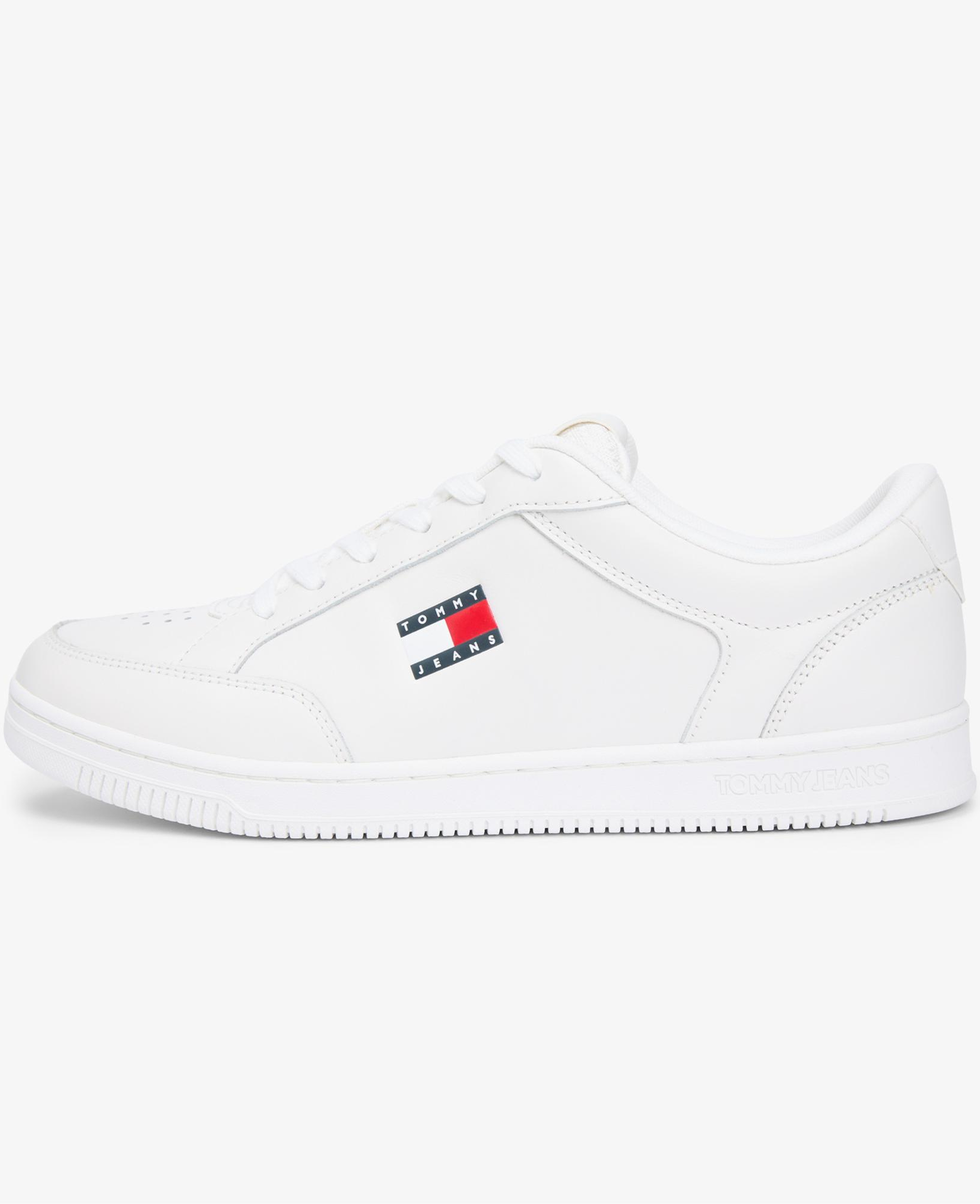 Tommy Hilfiger Jeans Cupsole Long Lace Leather Erkek Beyaz Spor Ayakkabı & Sneaker