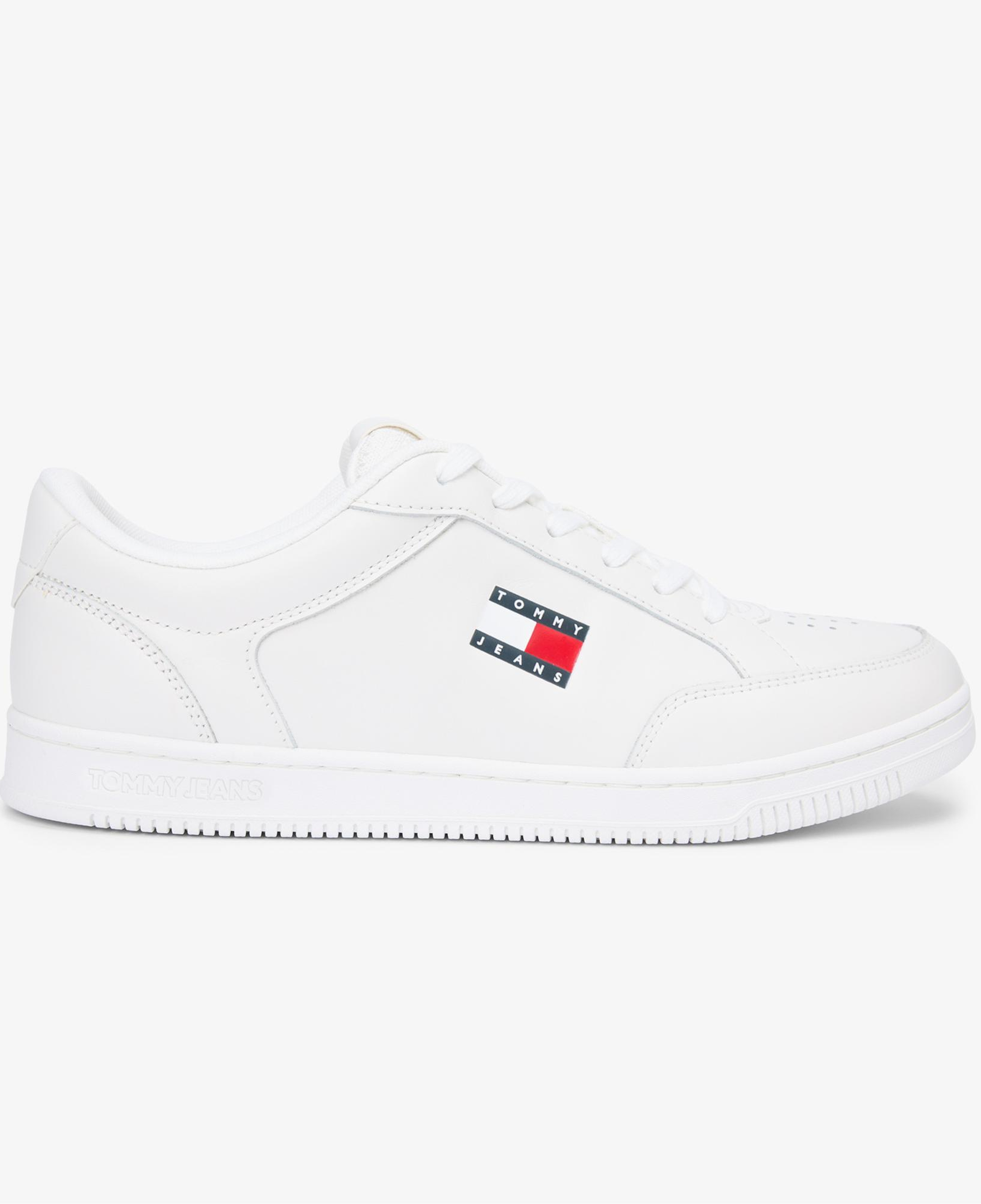 Tommy Hilfiger Jeans Cupsole Long Lace Leather Erkek Beyaz Spor Ayakkabı & Sneaker