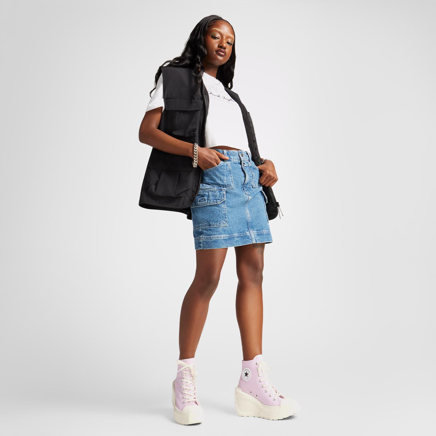 Converse Chuck 70 De Luxe Wedge Kadın Pembe Platform Sneaker