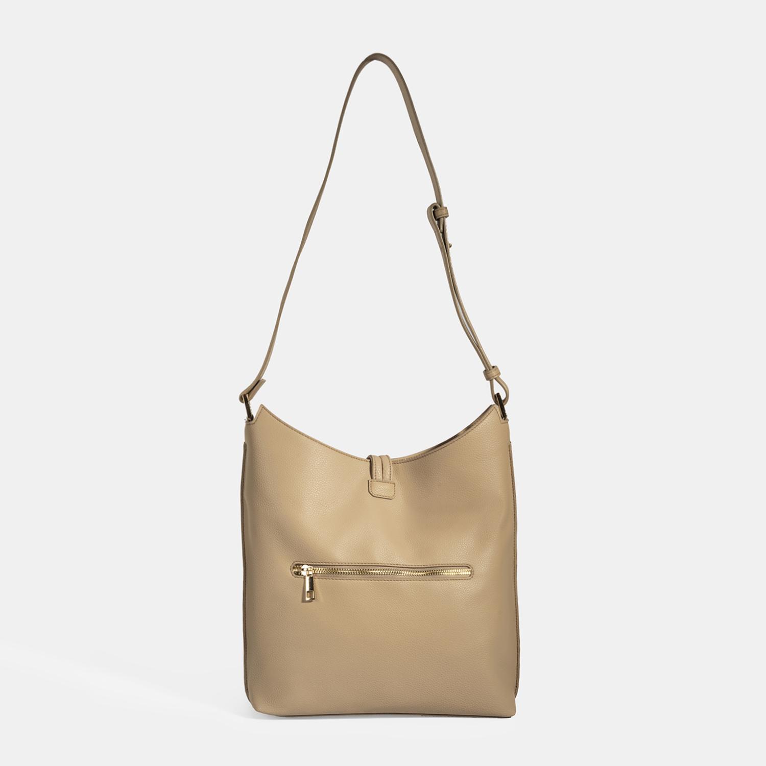 Kadın Bej Püskül Detaylı Omuz Çantası