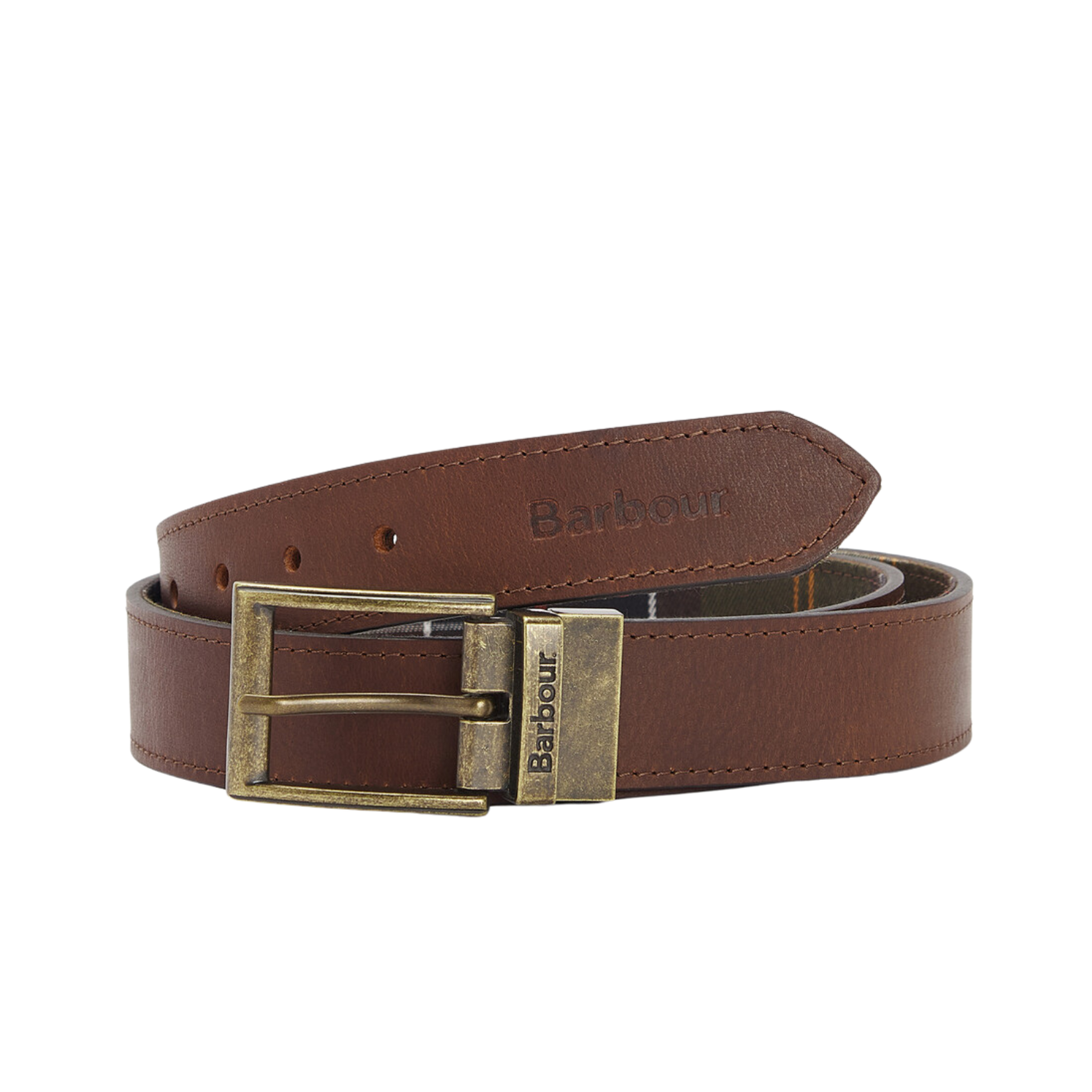 Barbour Reversible Tartan Deri Kemer