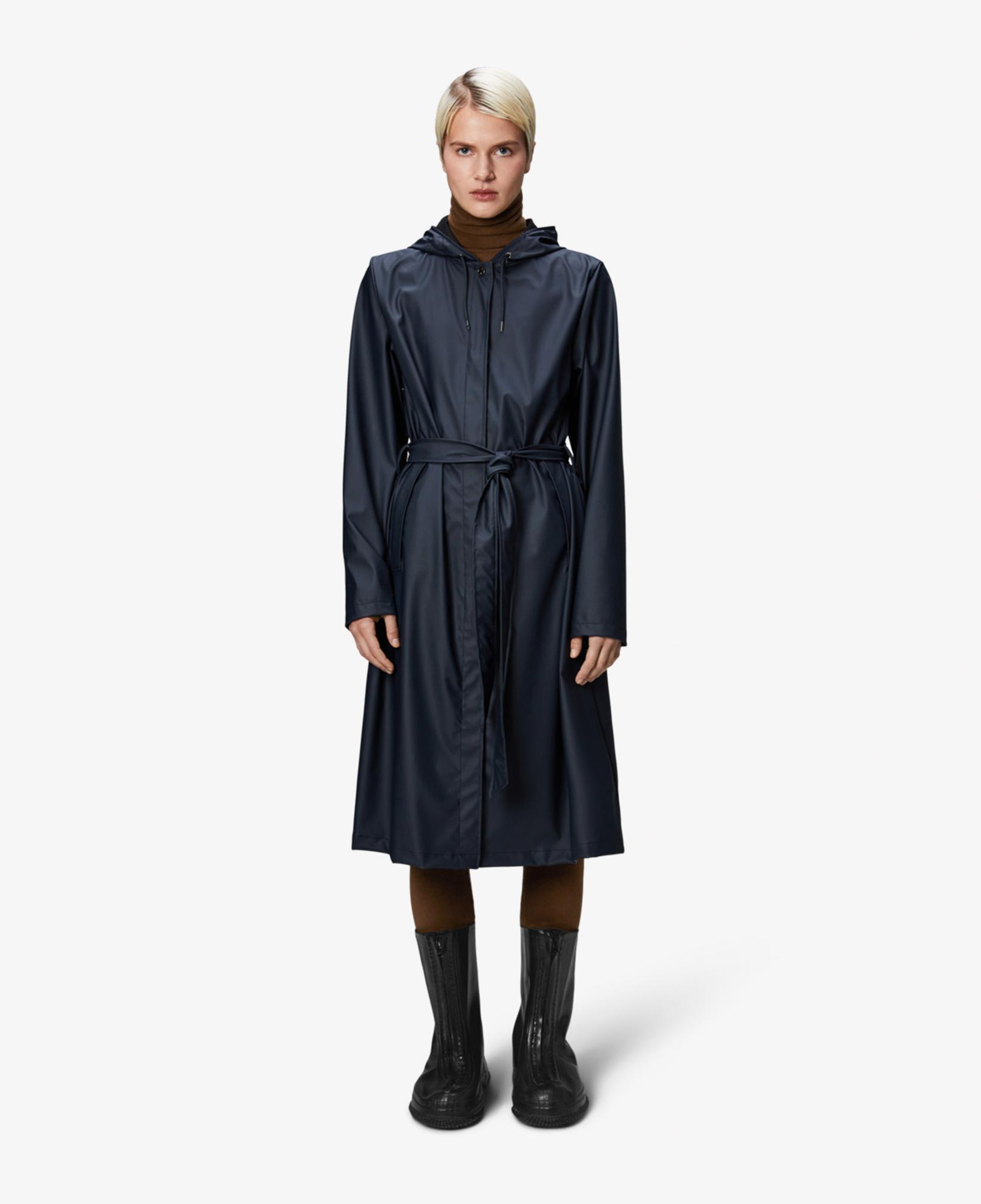 Rains A-Line Longer W3 Kadın Lacivert Yağmurluk