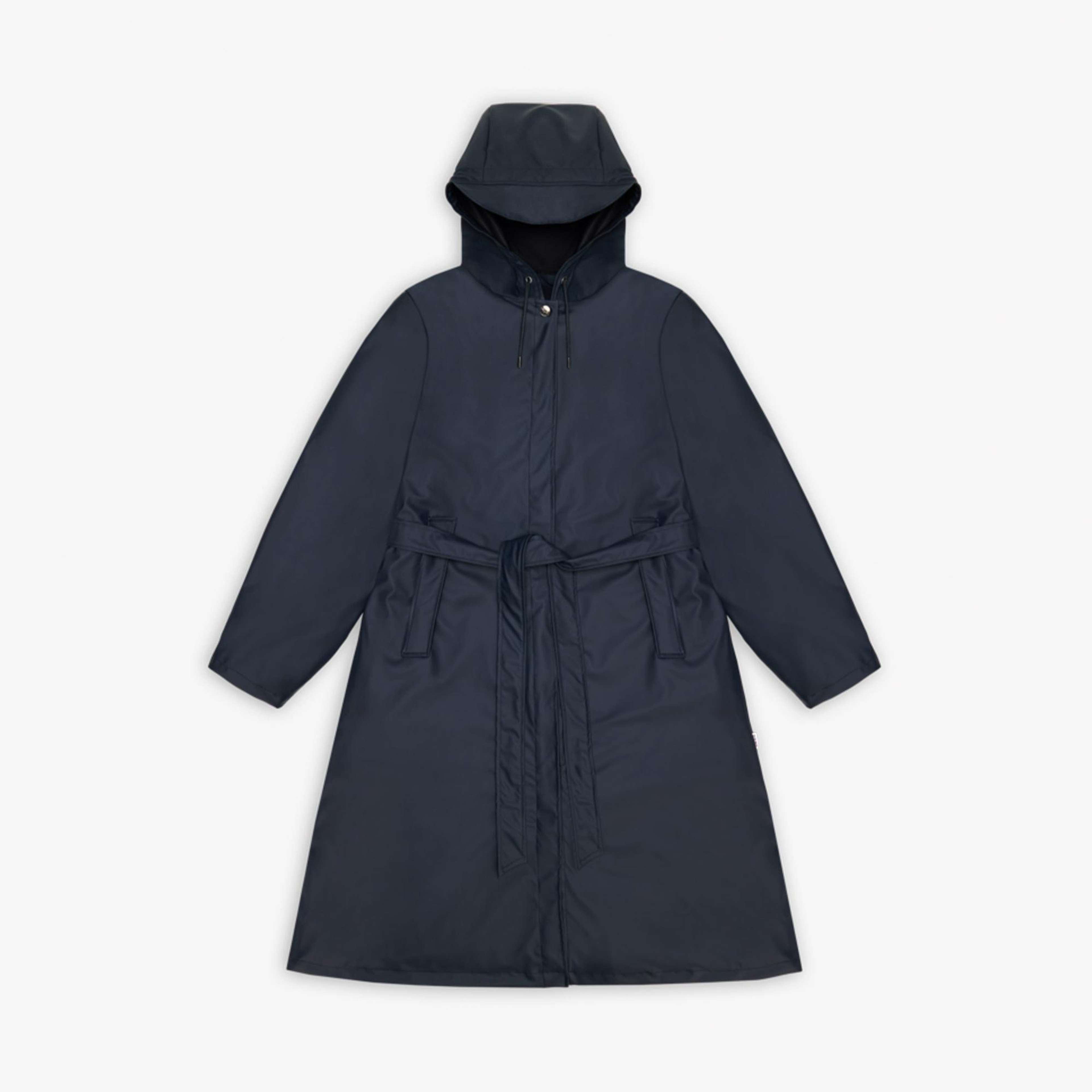 Rains A-Line Longer W3 Kadın Lacivert Yağmurluk