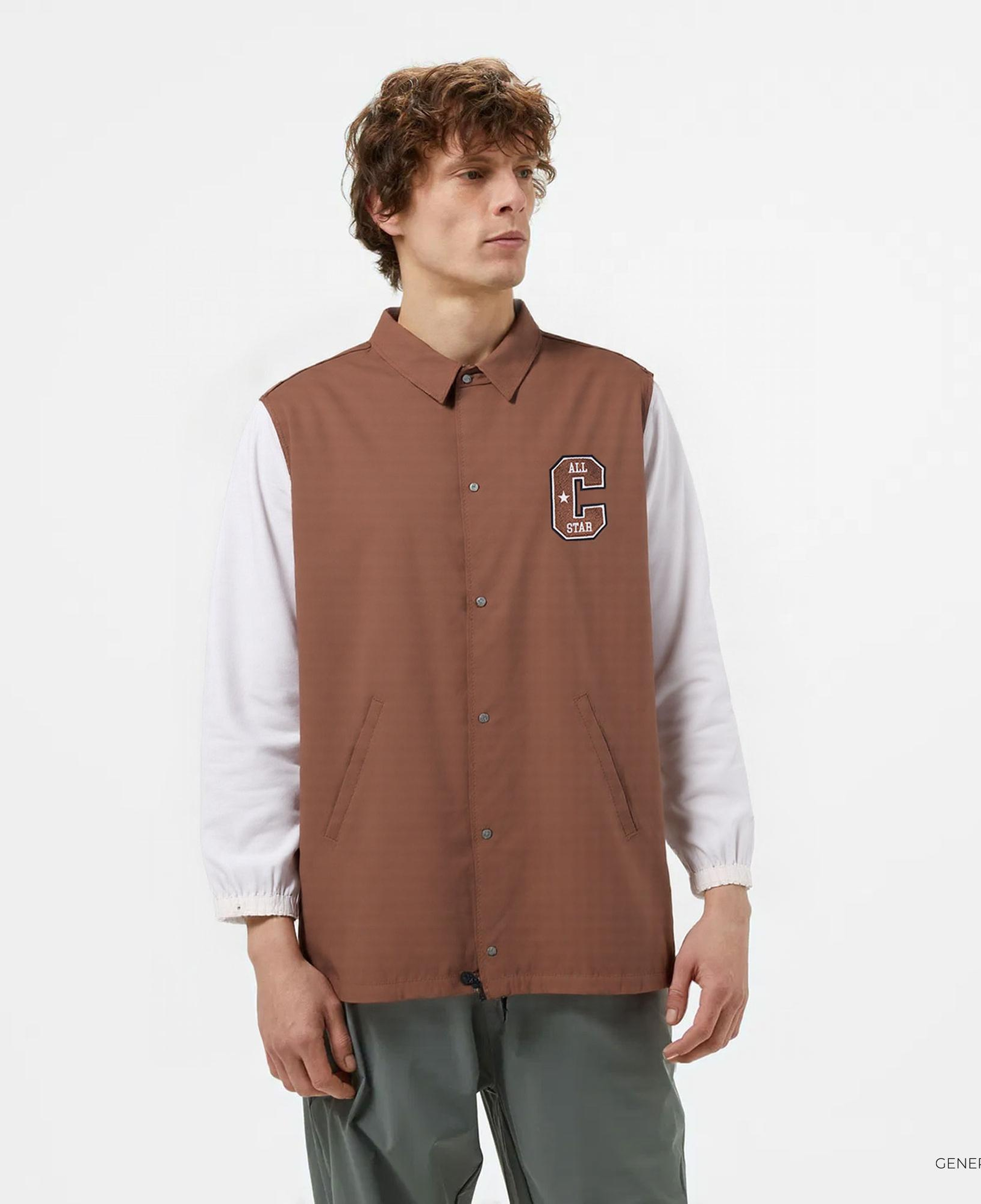 Converse Erkek Renk Bloklu Kahverengi Yağmurluk