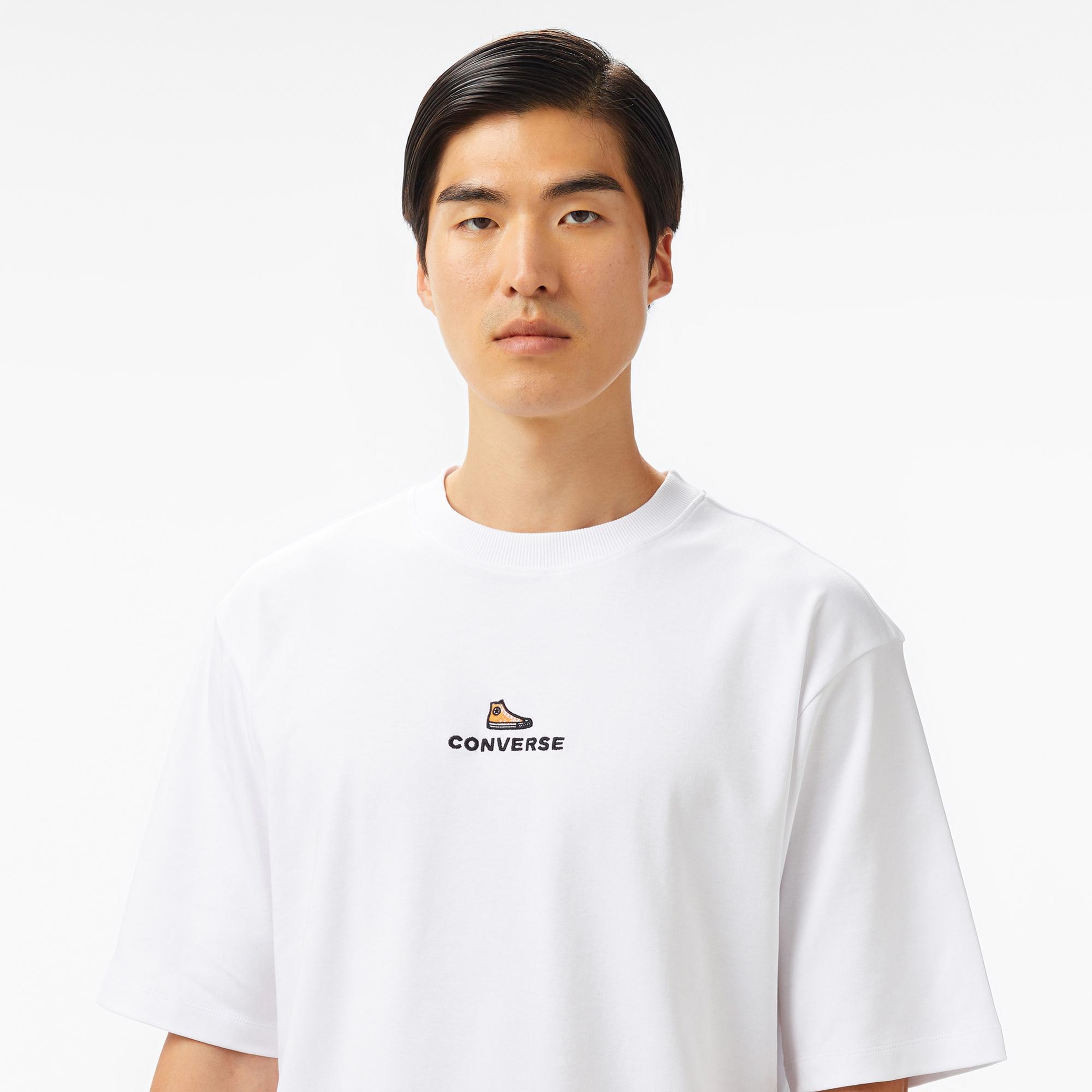 Converse Oversize Fit Erkek Beyaz T-Shirt