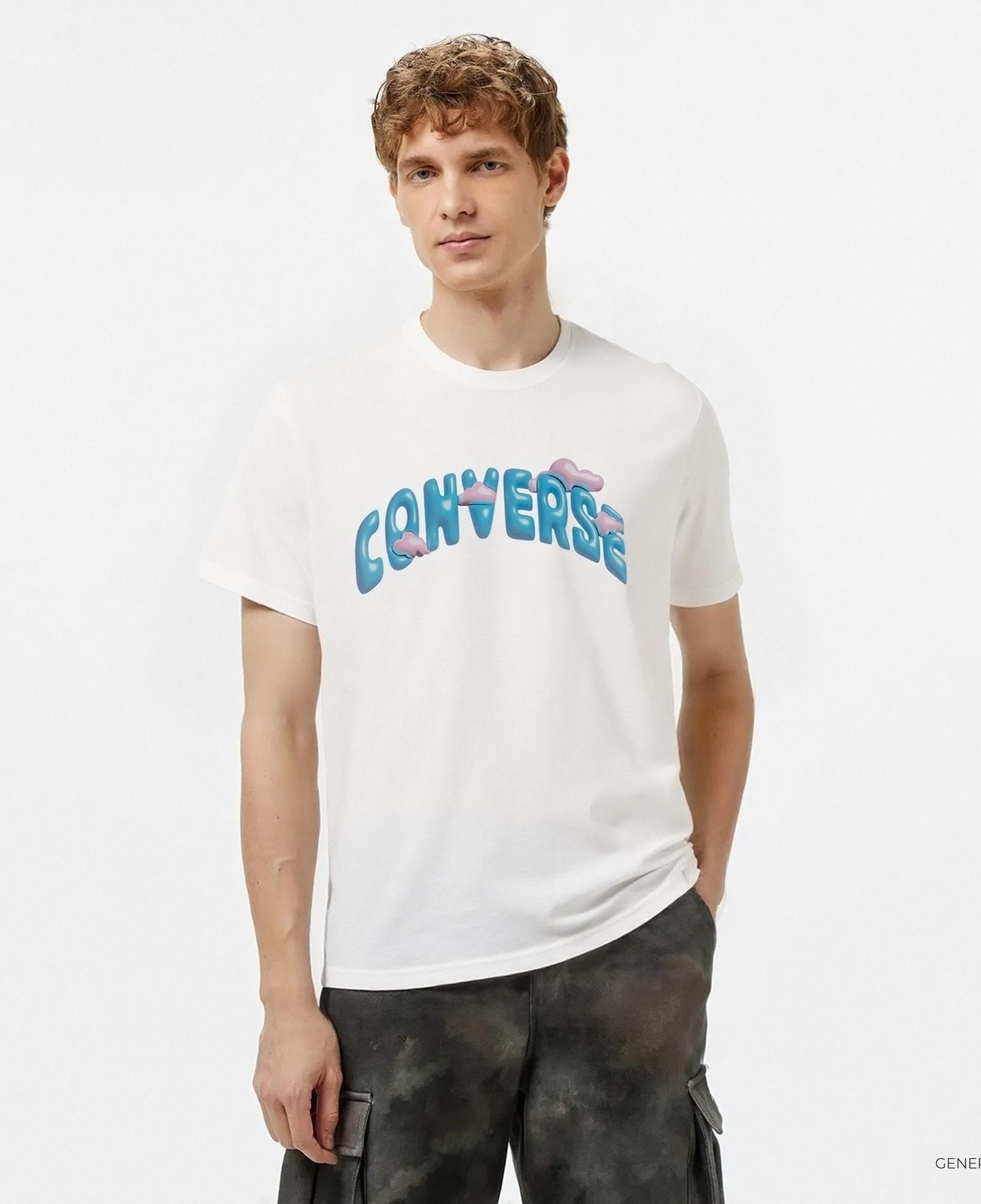 Converse Classic Erkek Baskılı Beyaz T-Shirt
