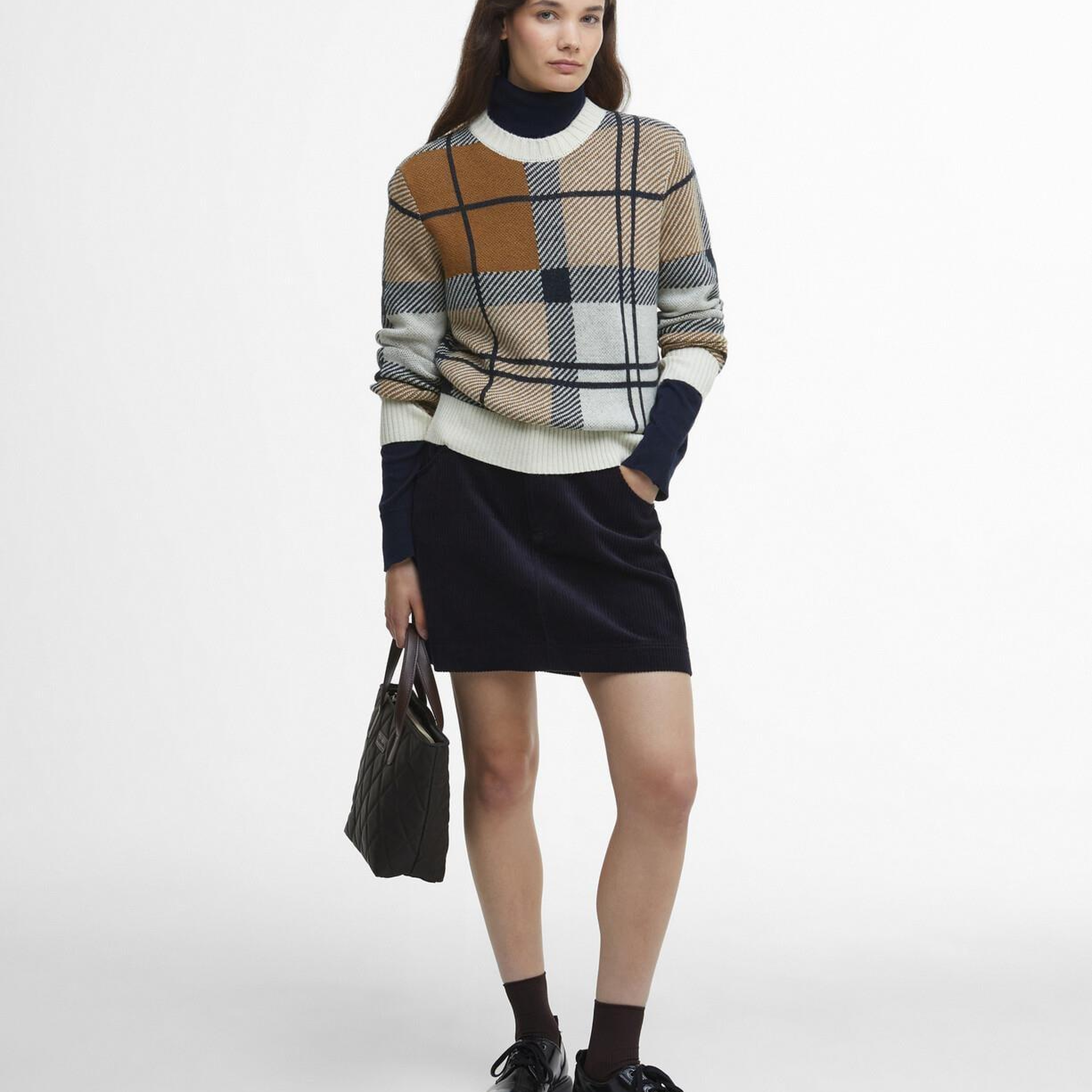 Barbour Brigitte Tartan Crew Neck Kazak