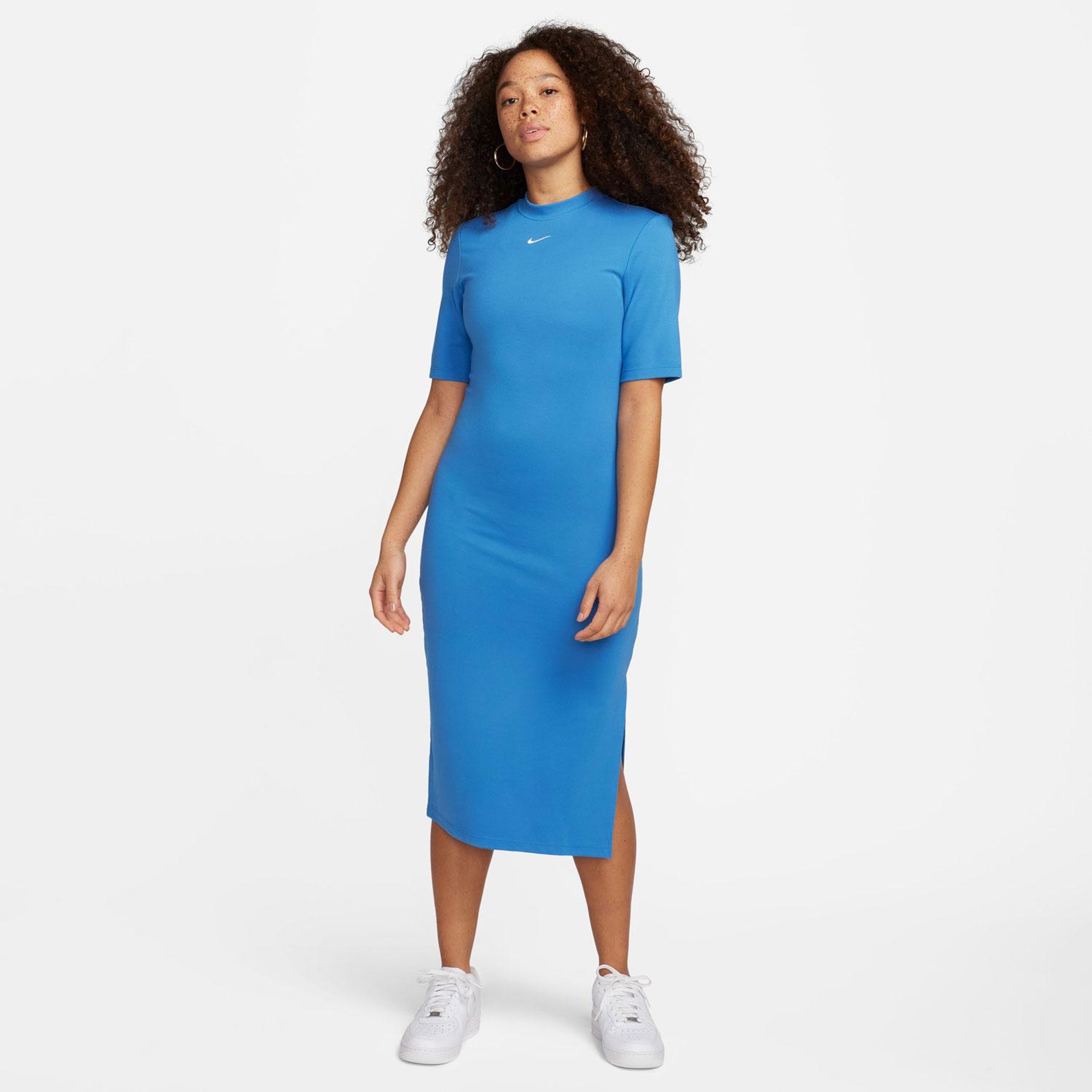 Nike Sportswear Essential Kadın Mavi Elbise