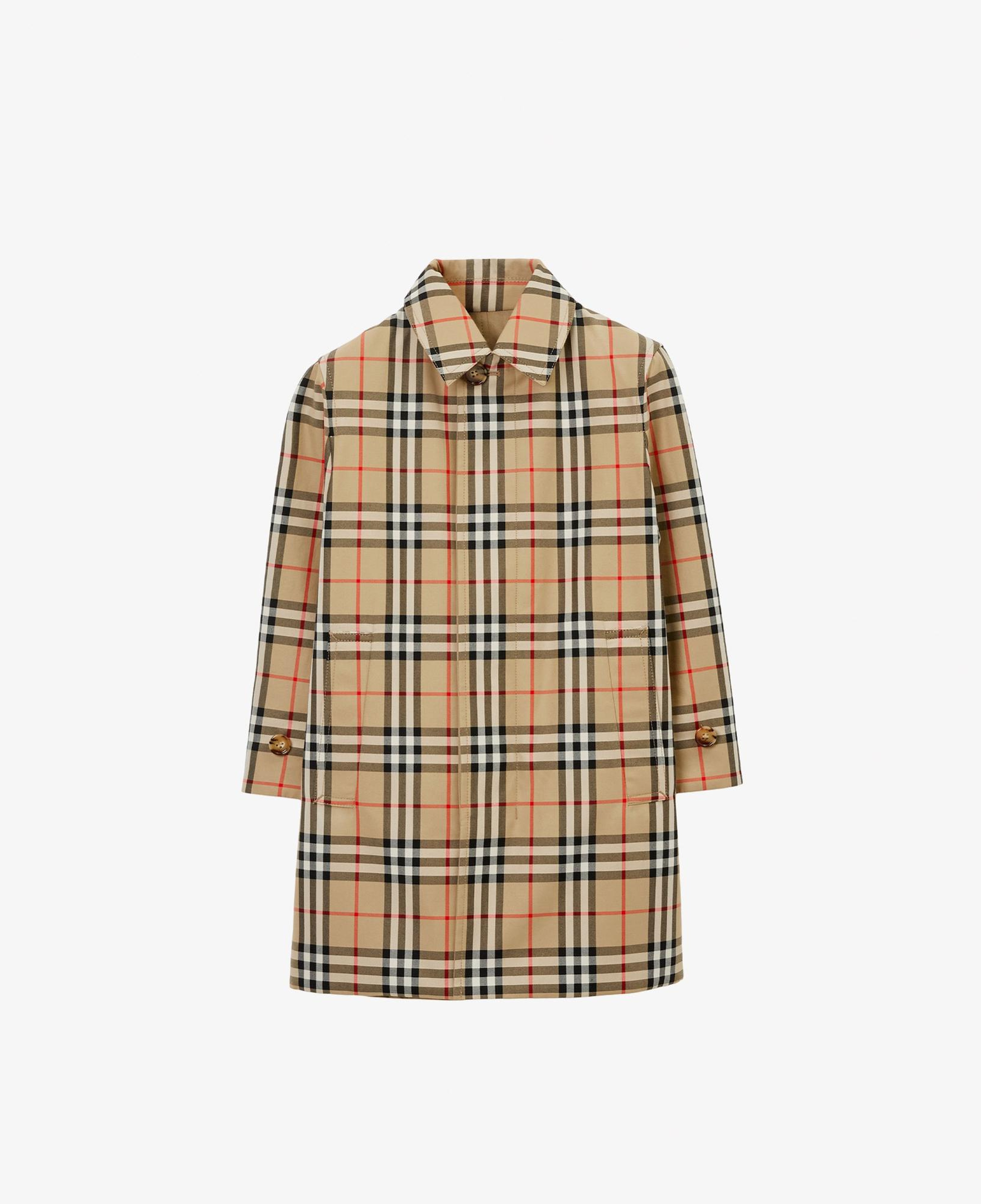 Burberry Reversible Check Gabardine Car Çocuk Bej Trençkot
