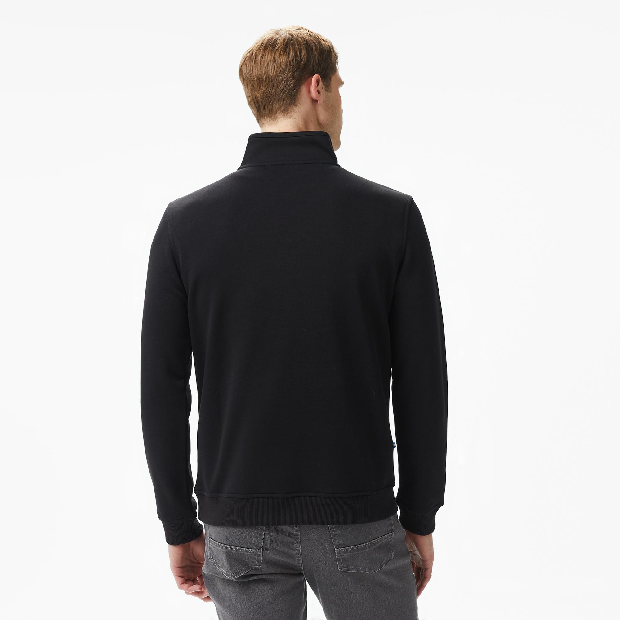 Ucla Leon Nakışlı Erkek Siyah Half-Zip Sweatshirt