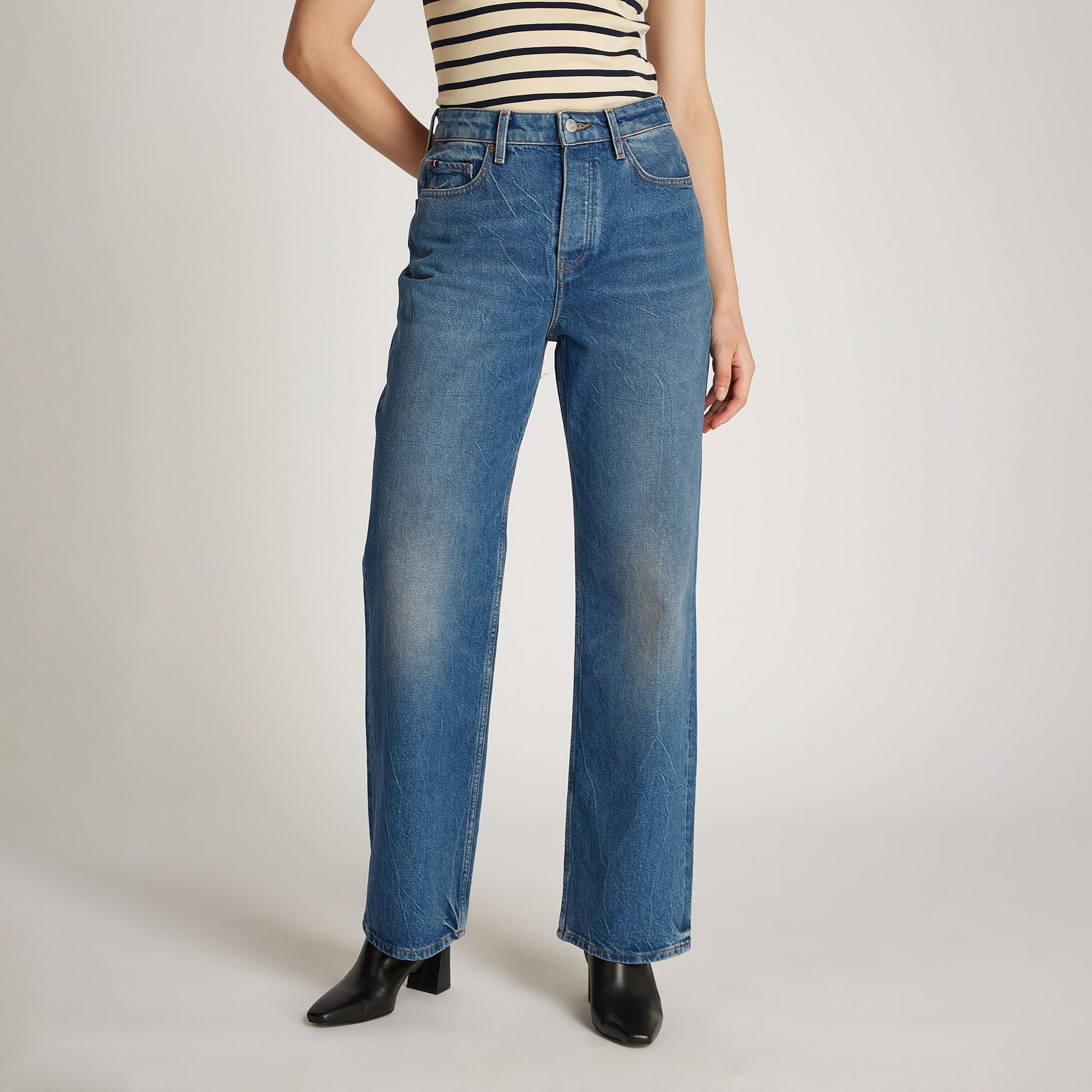 Tommy Hilfiger Loose Straight Kadın Mavi Jean