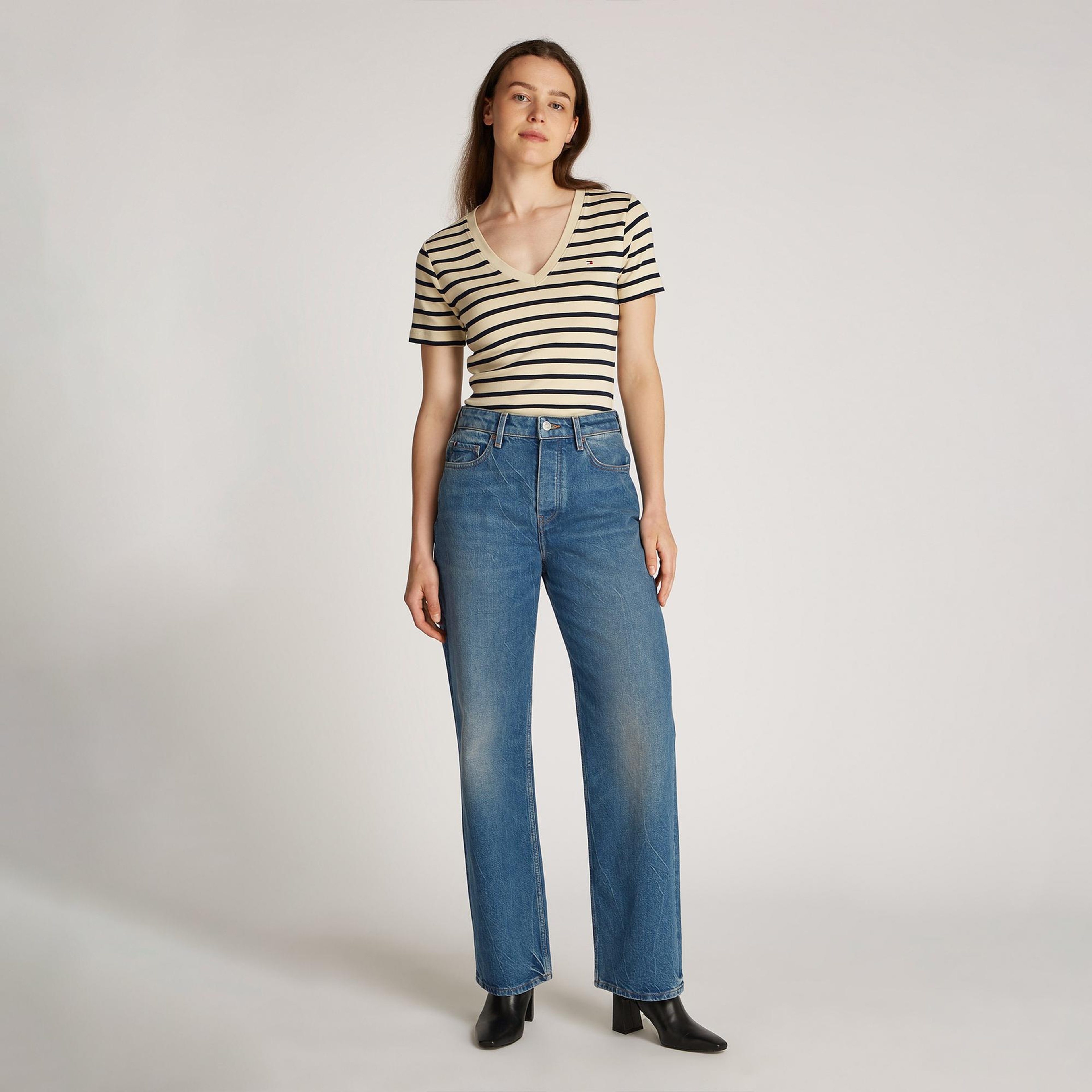 Tommy Hilfiger Loose Straight Kadın Mavi Jean