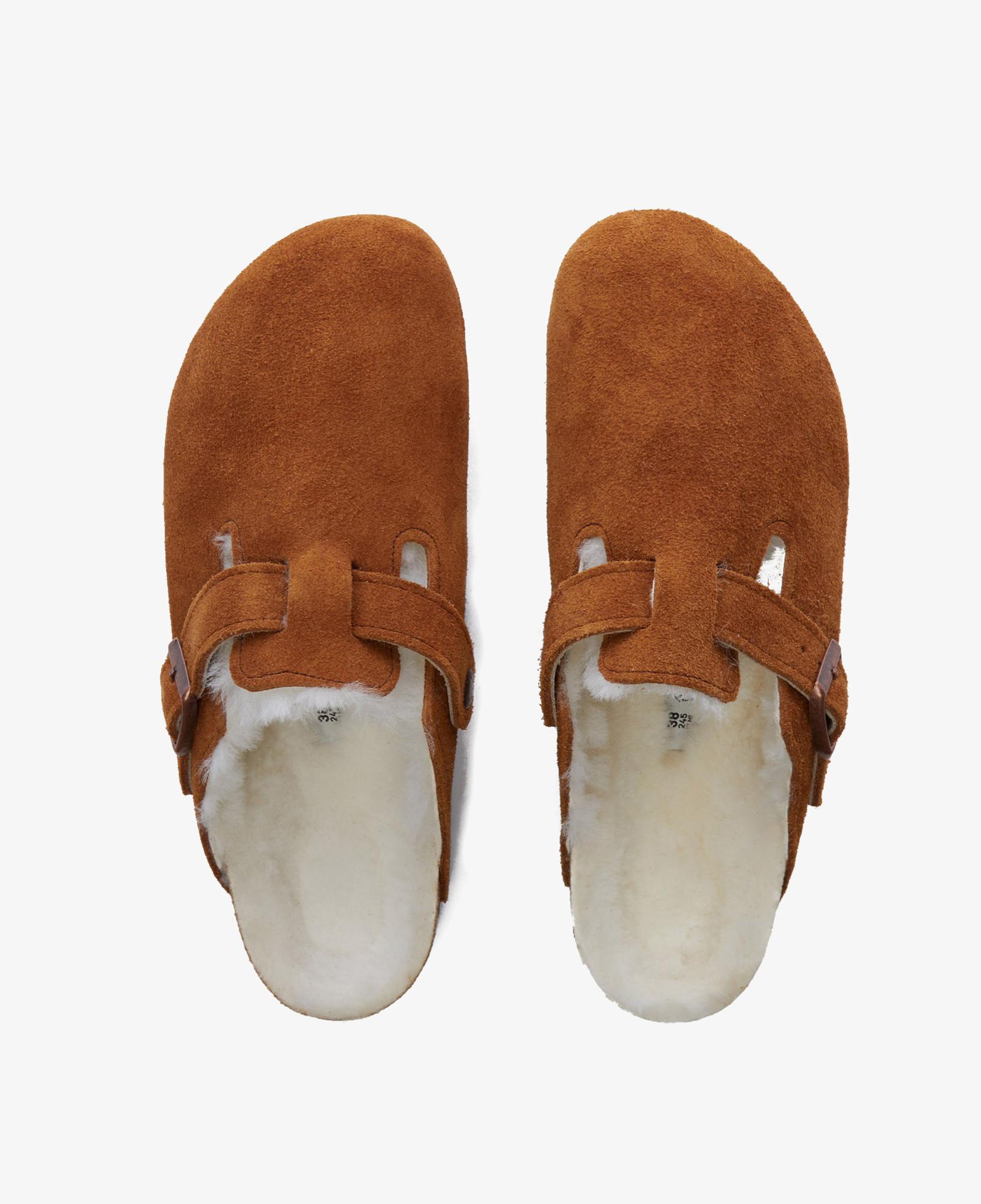 Birkenstock Suede Shearling Unisex Kahverengi Terlik