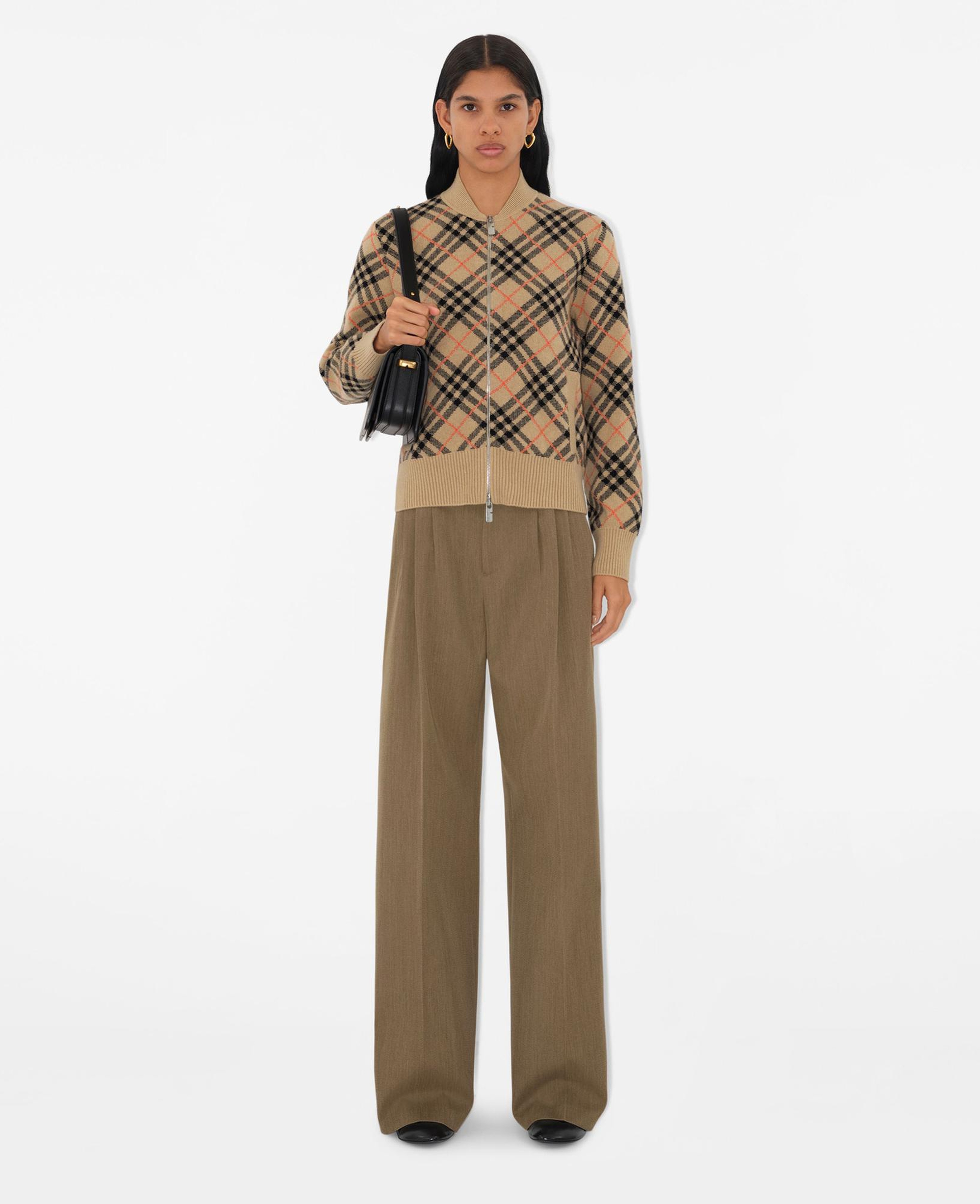 Burberry Pai Cashmere Bomber Kadın Bej Hırka