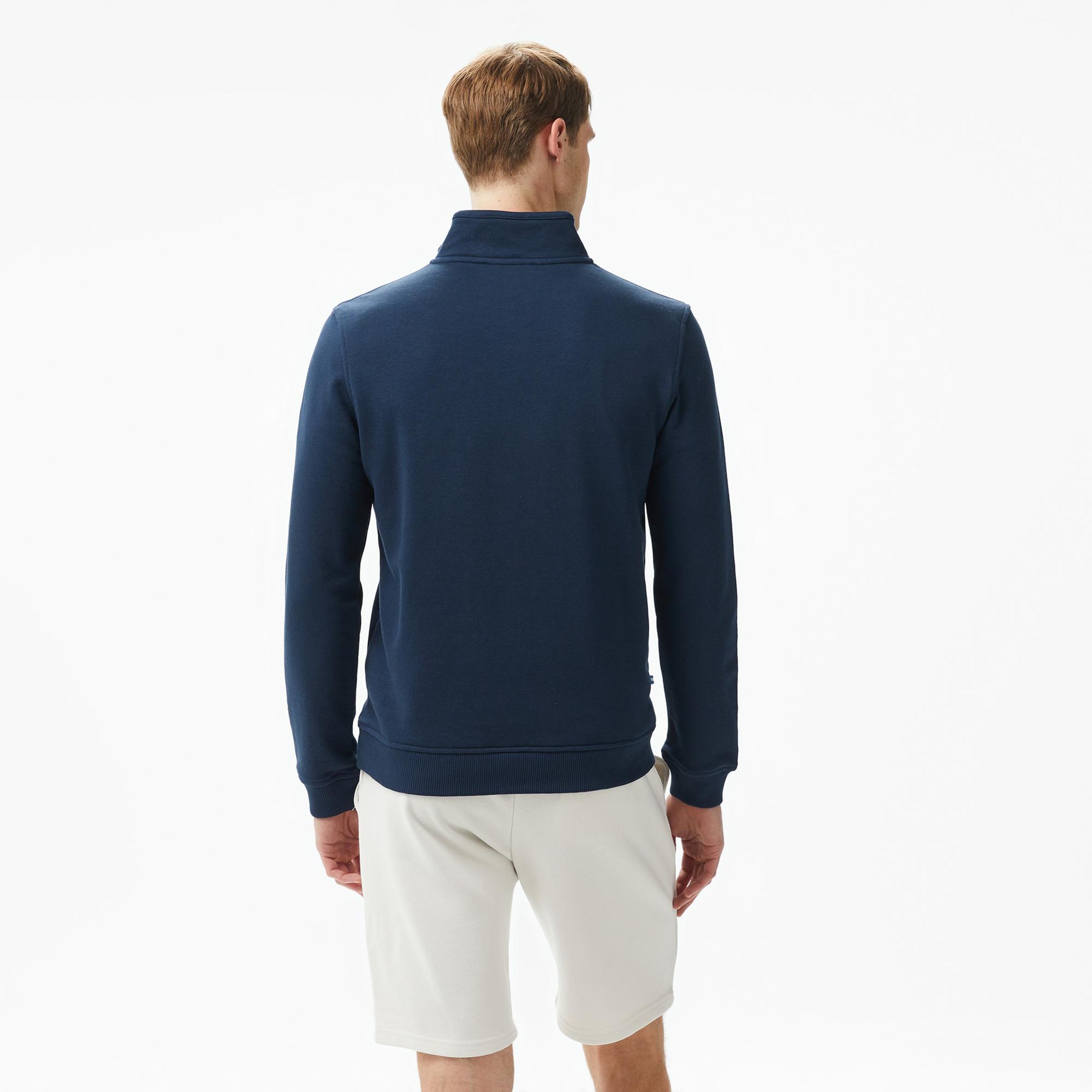 Ucla Leon Nakışlı Erkek Lacivert Half-Zip Sweatshirt