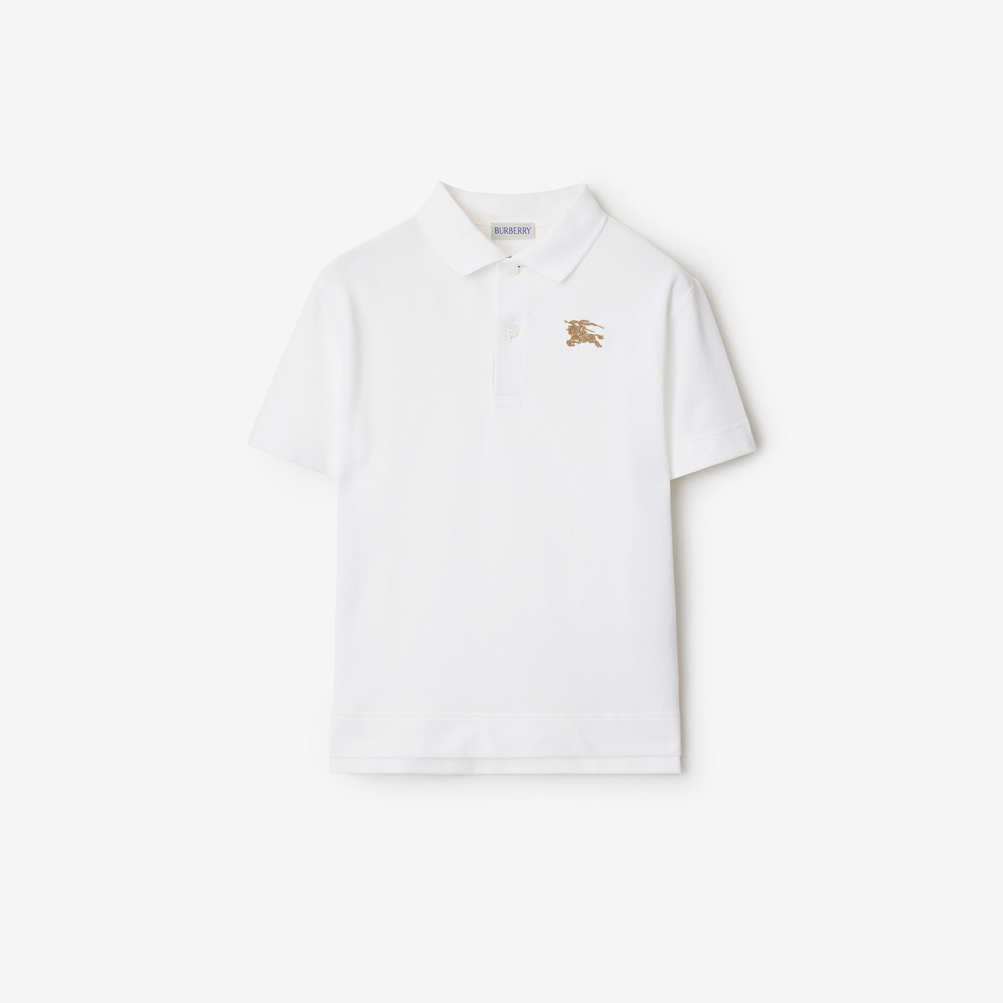 Burberry Johane Cotton Çocuk Beyaz Polo