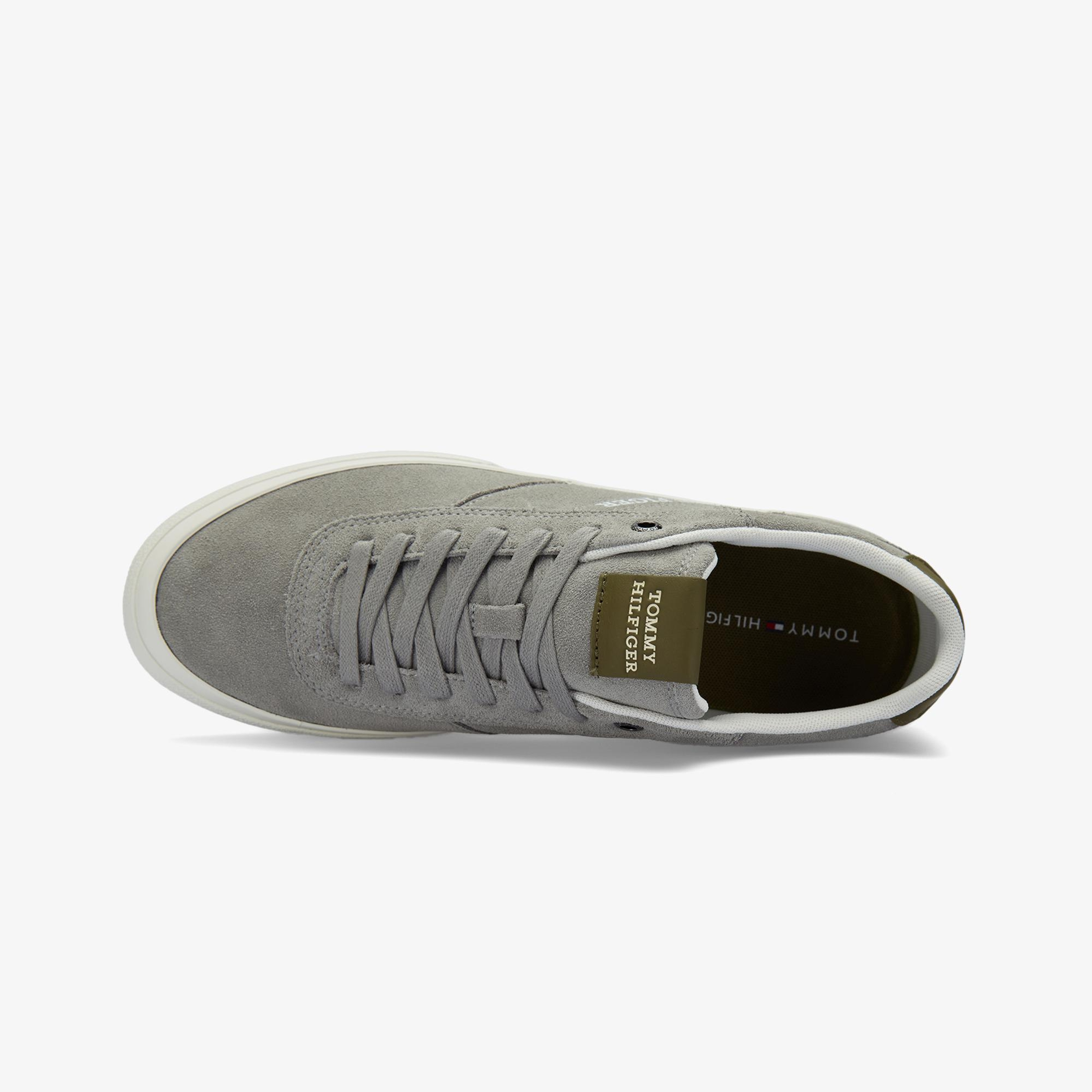 Tommy Hilfiger Hı Vulc Low Street Suede Erkek Gri Spor Ayakkabı