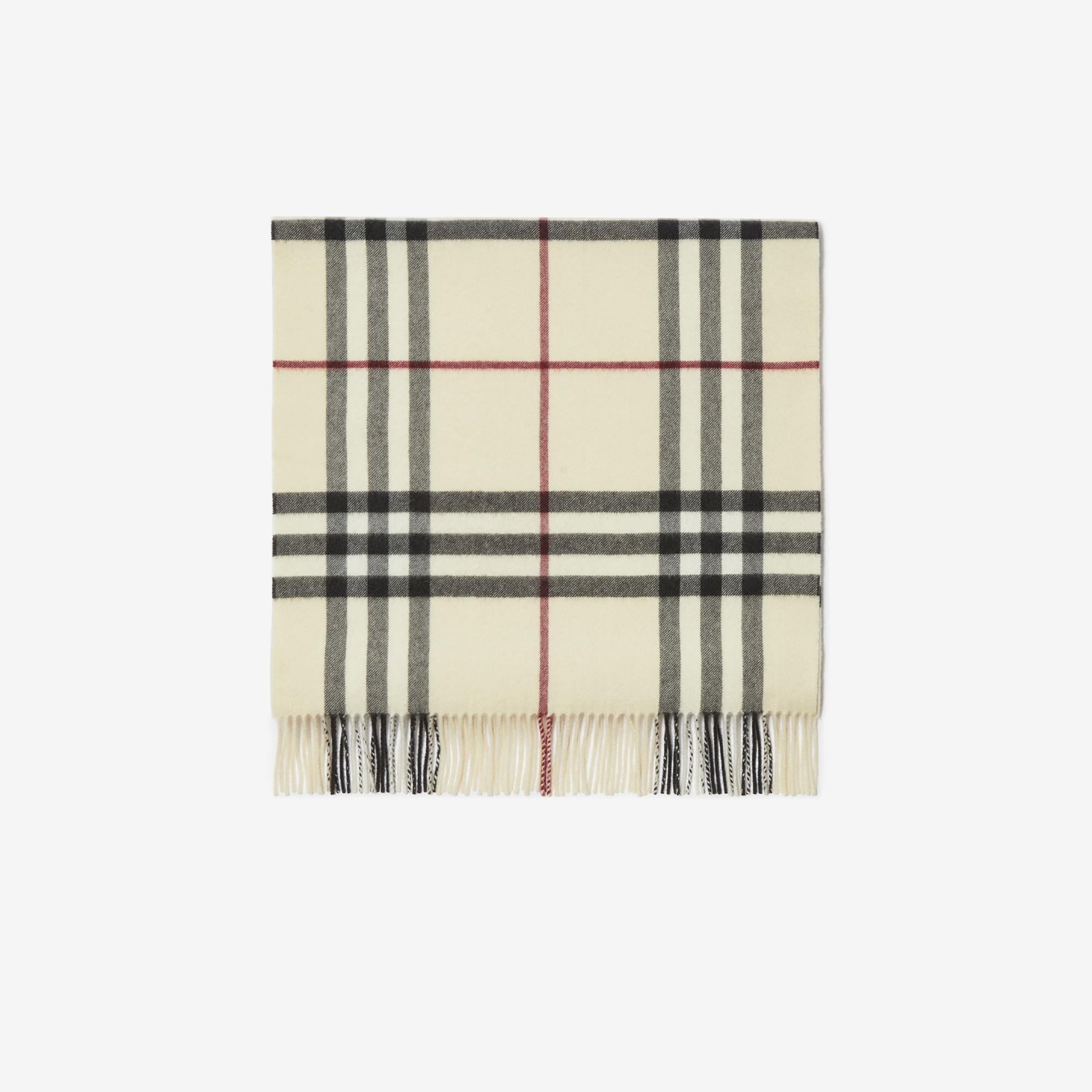 Burberry Wide Check Kaşmir Kadın Krem Rengi Atkı