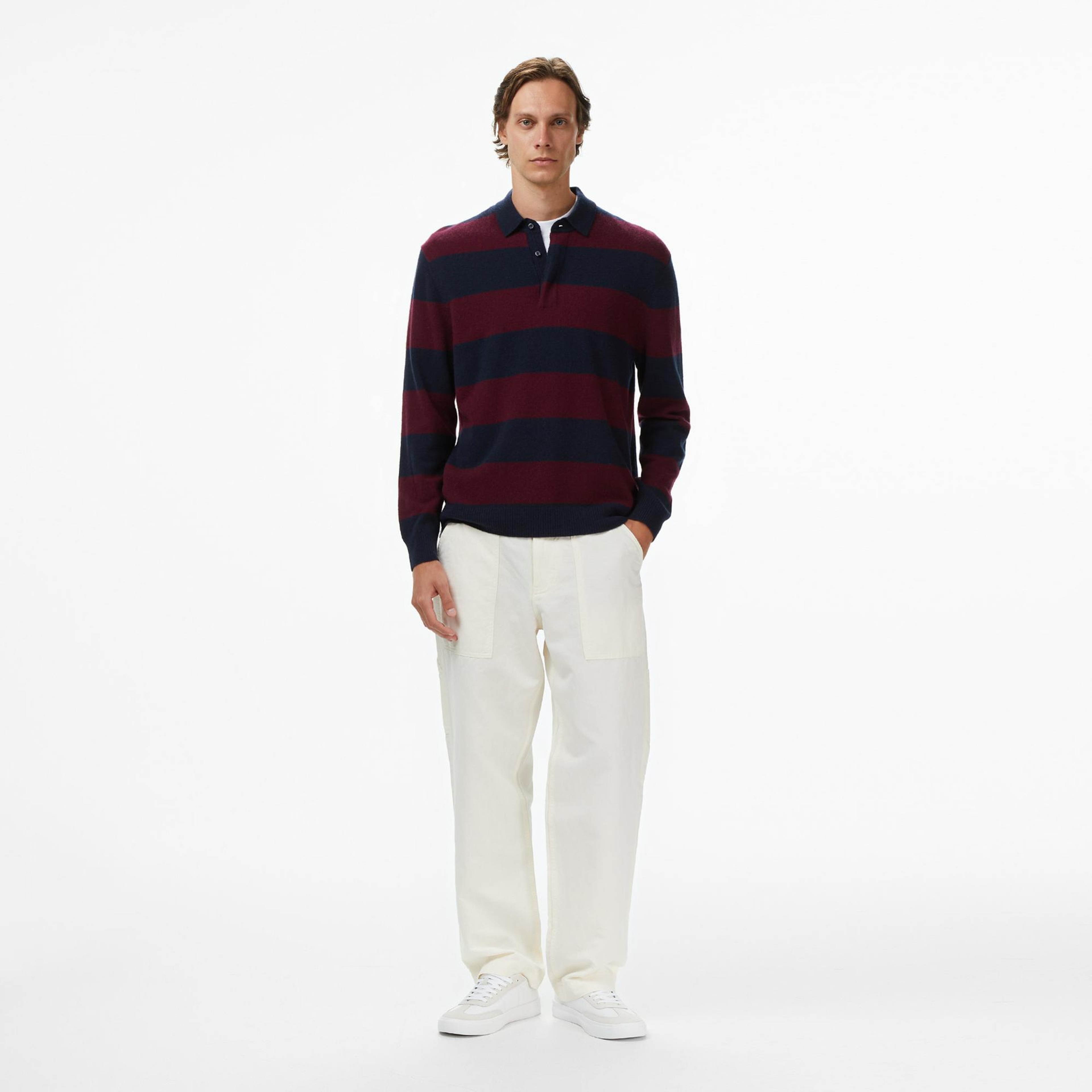 Tommy Hilfiger Knitted Rugby Casual Erkek Mavi Hırka