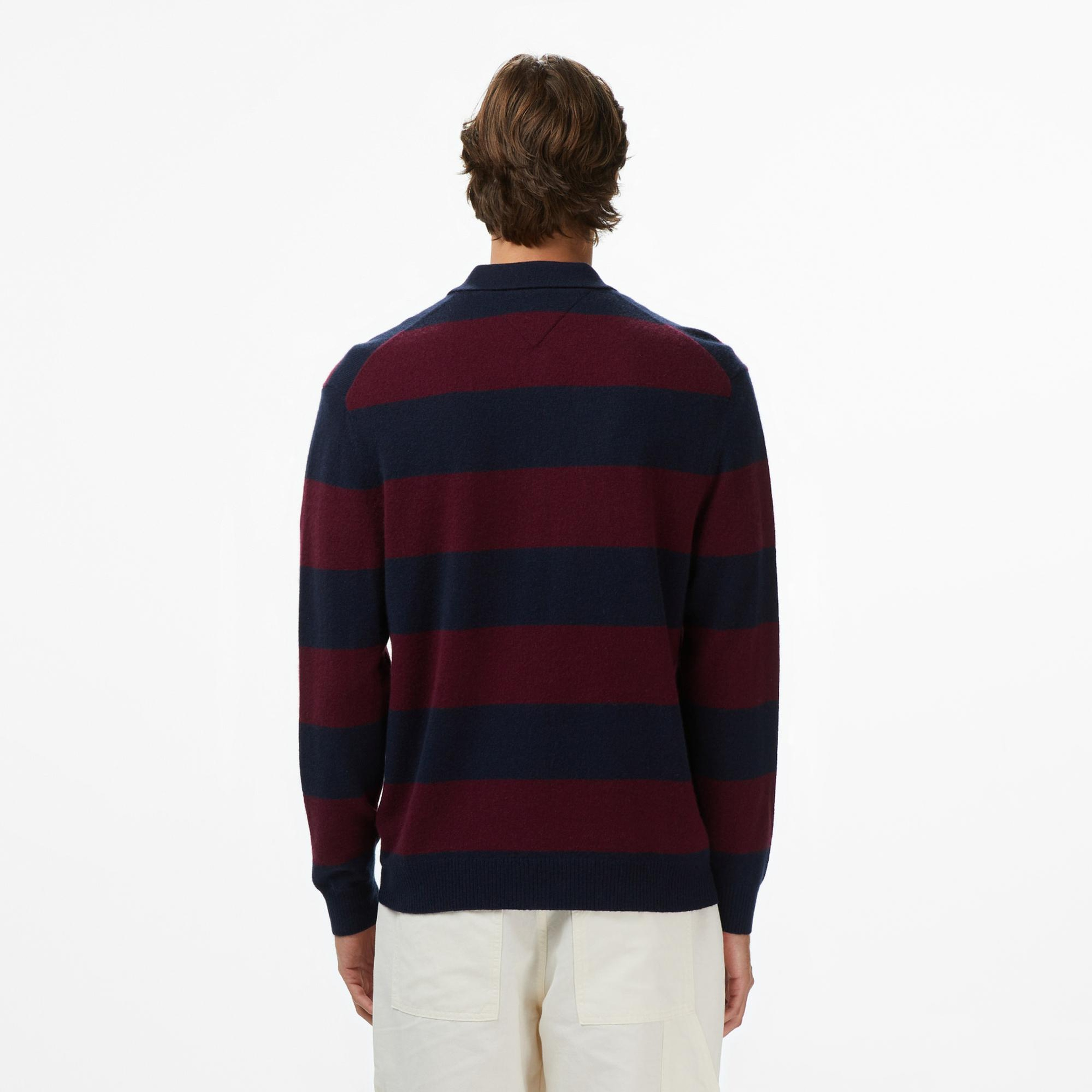 Tommy Hilfiger Knitted Rugby Casual Erkek Mavi Hırka