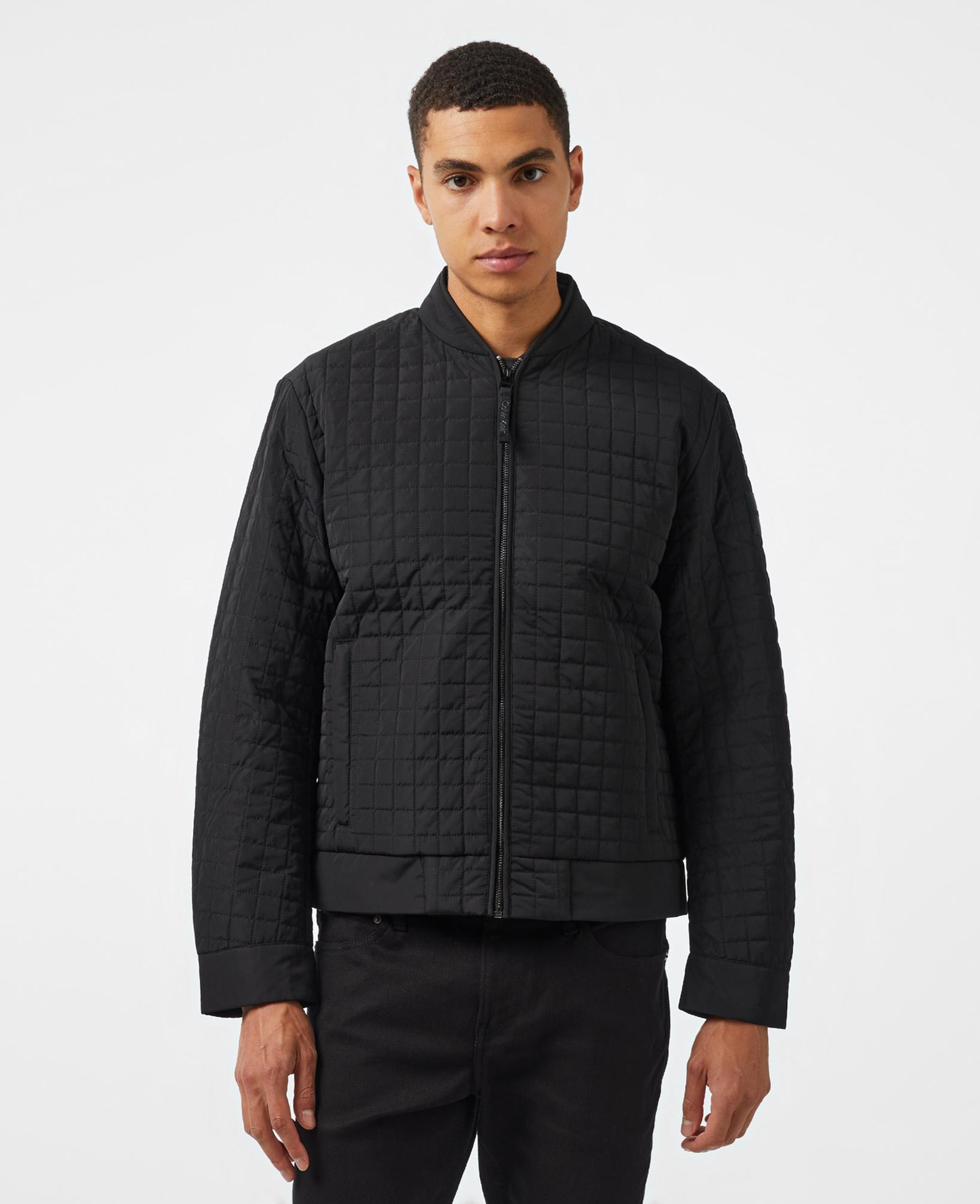 Calvin Klein Grıd Quilt Biker Slw Erkek Siyah Biker Ceket