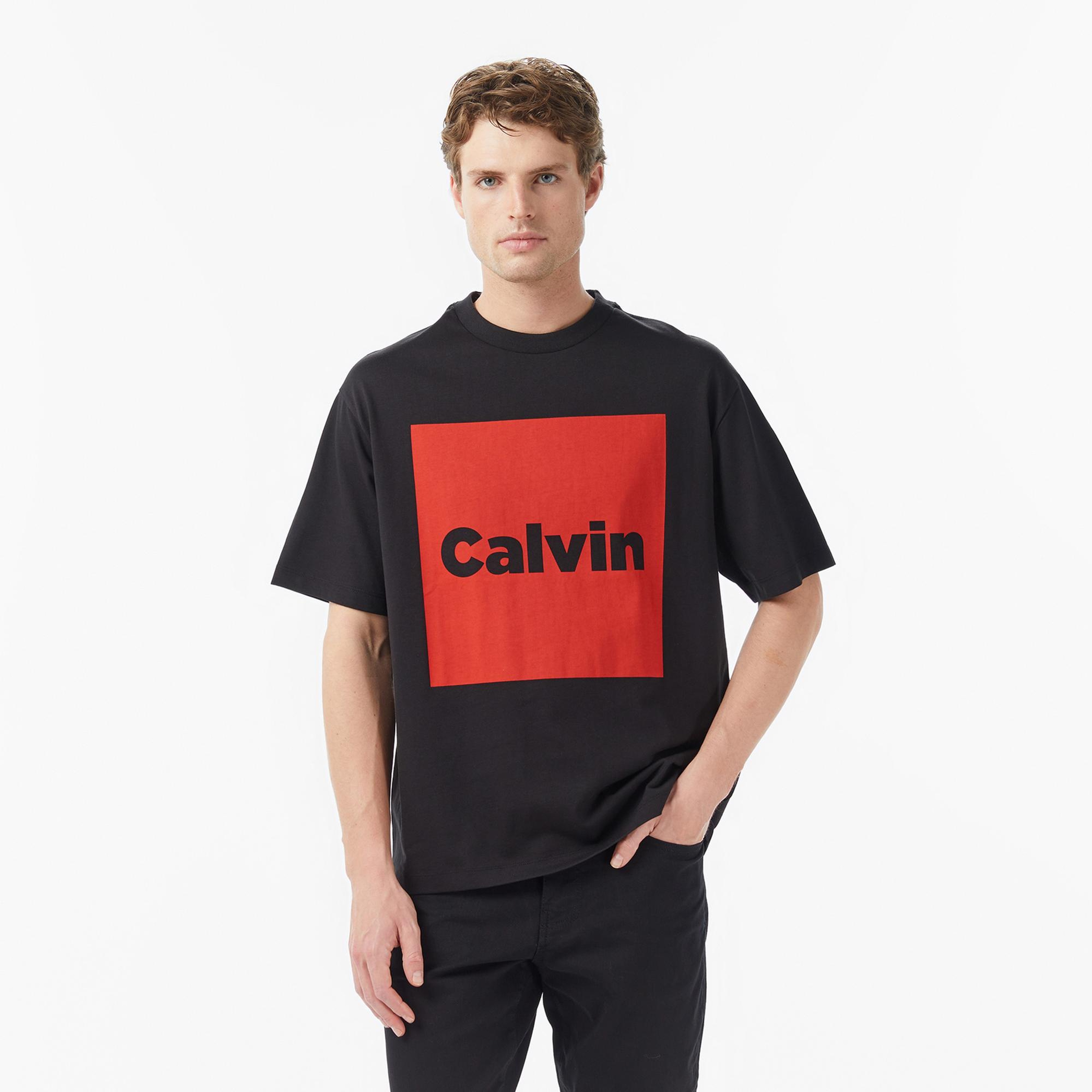 Calvin Klein Box Graphic Erkek Siyah T-Shirt