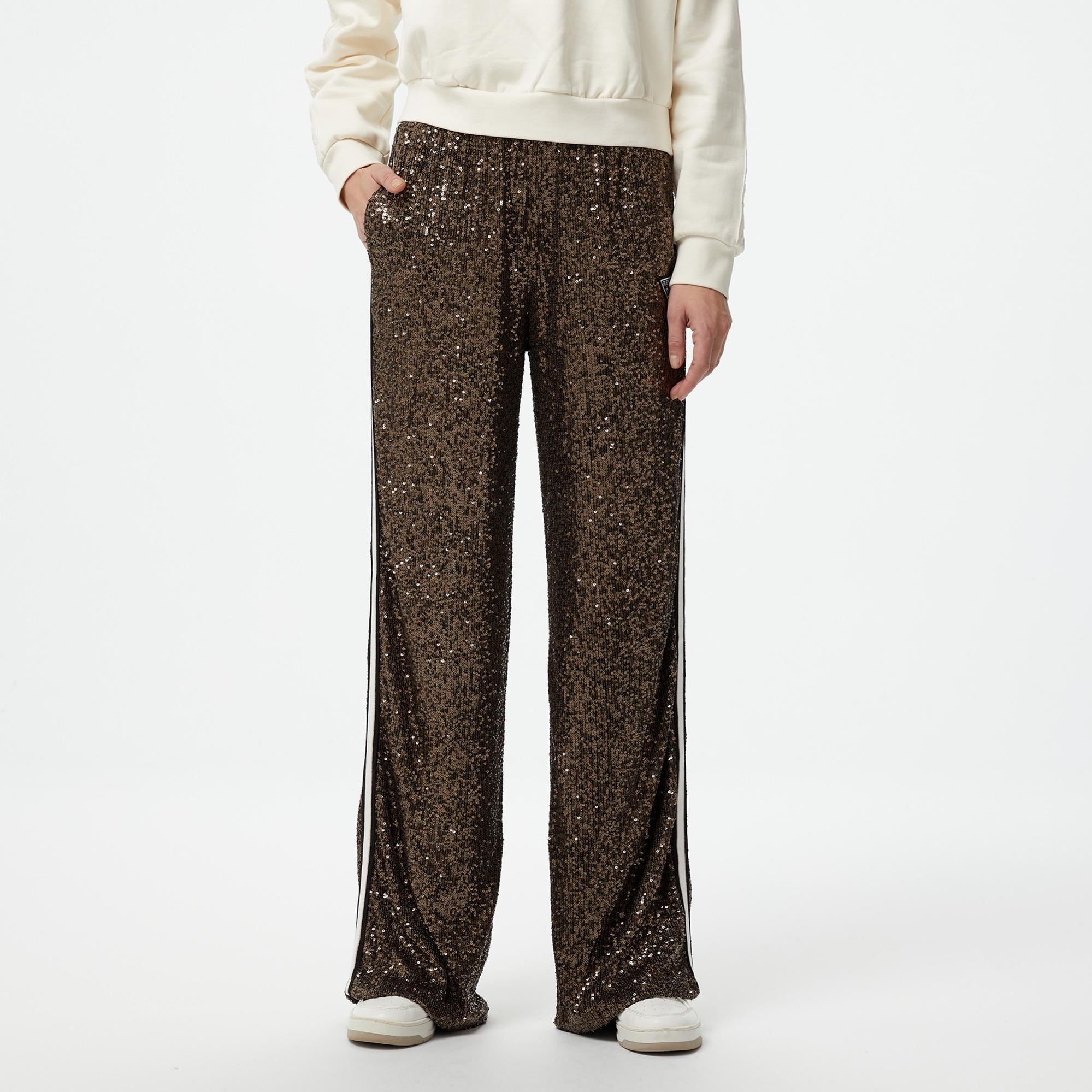 Guess Mini Sequins Straight Full Kadın Yeşil Eşofman Altı