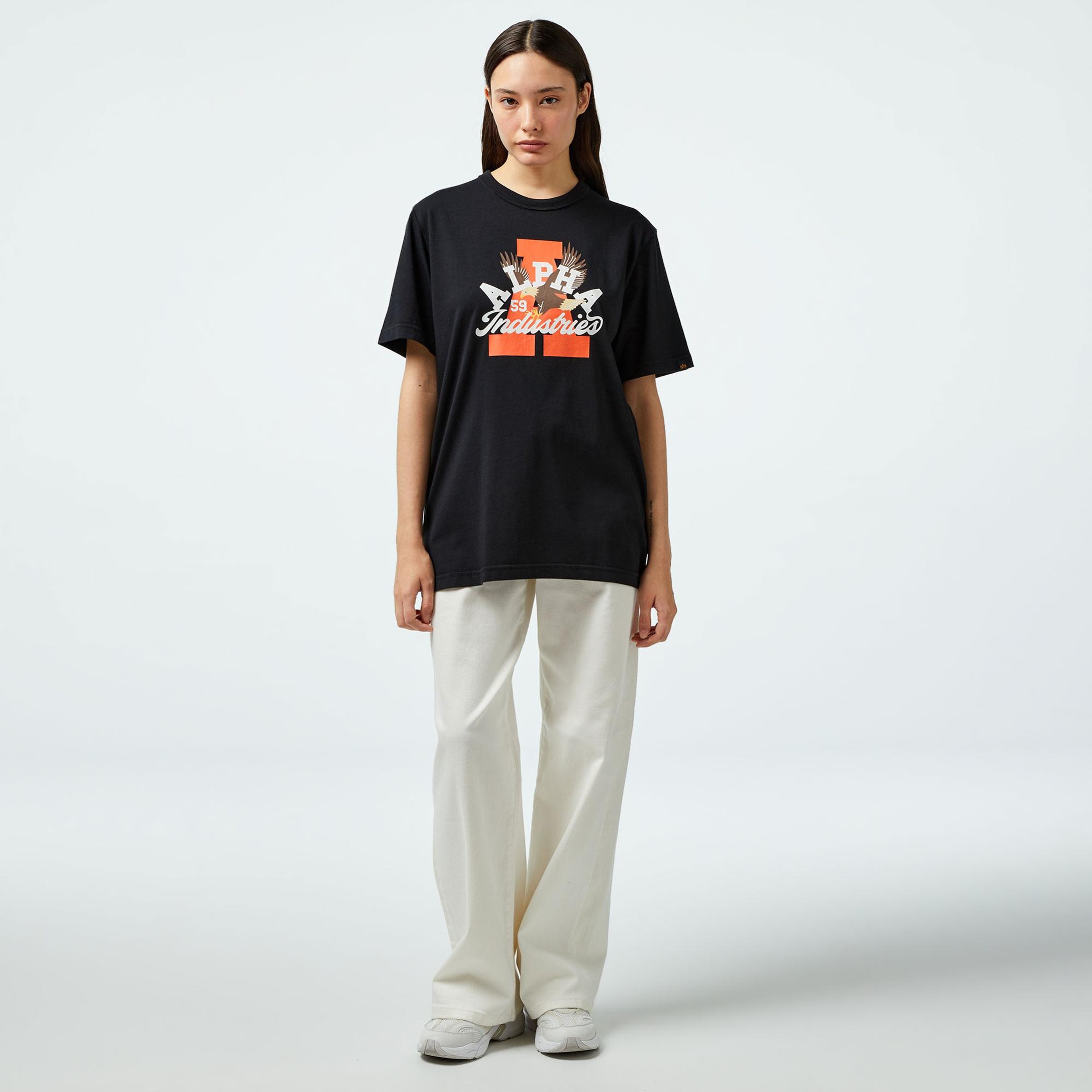 Alpha Industries Alpha Eagle Unisex Siyah T-Shirt