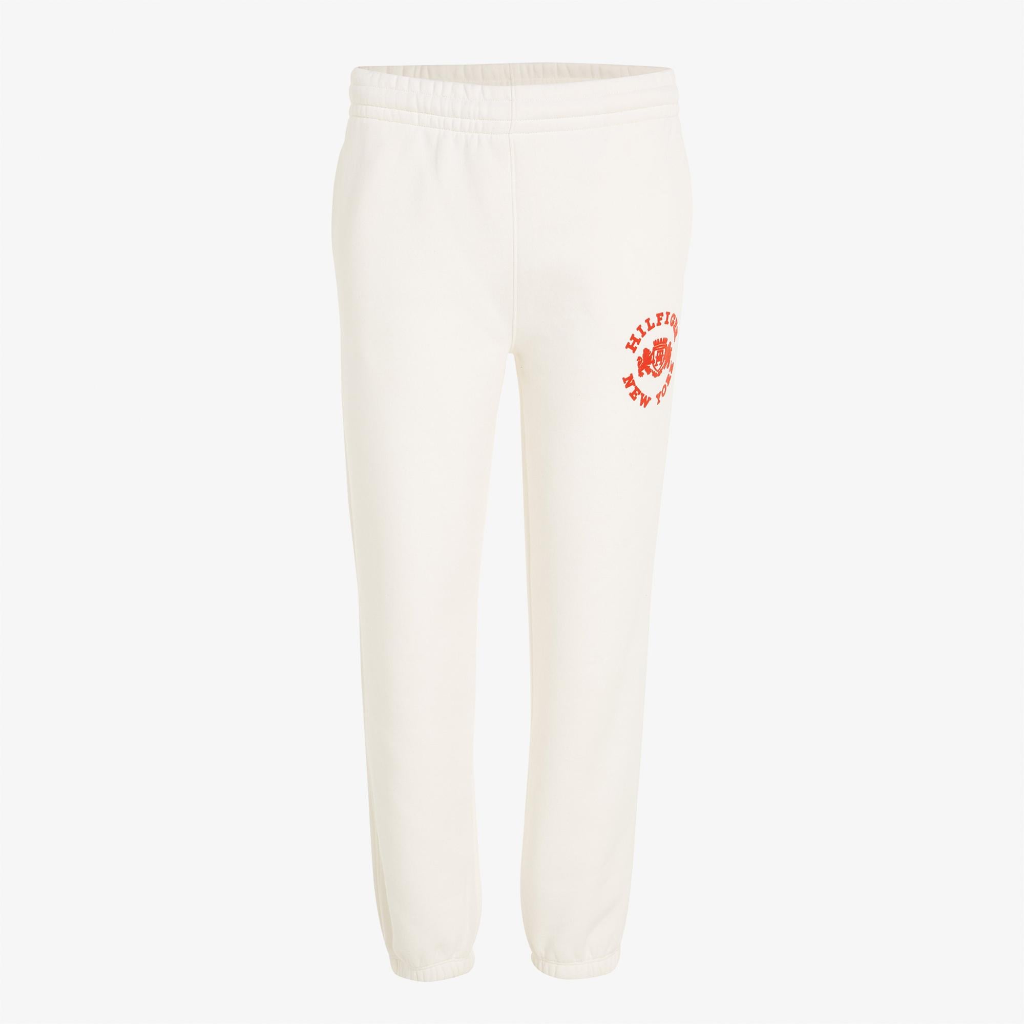 Tommy Hilfiger Varsity Flock Sweatpant Kadın Beyaz Eşofman Altı