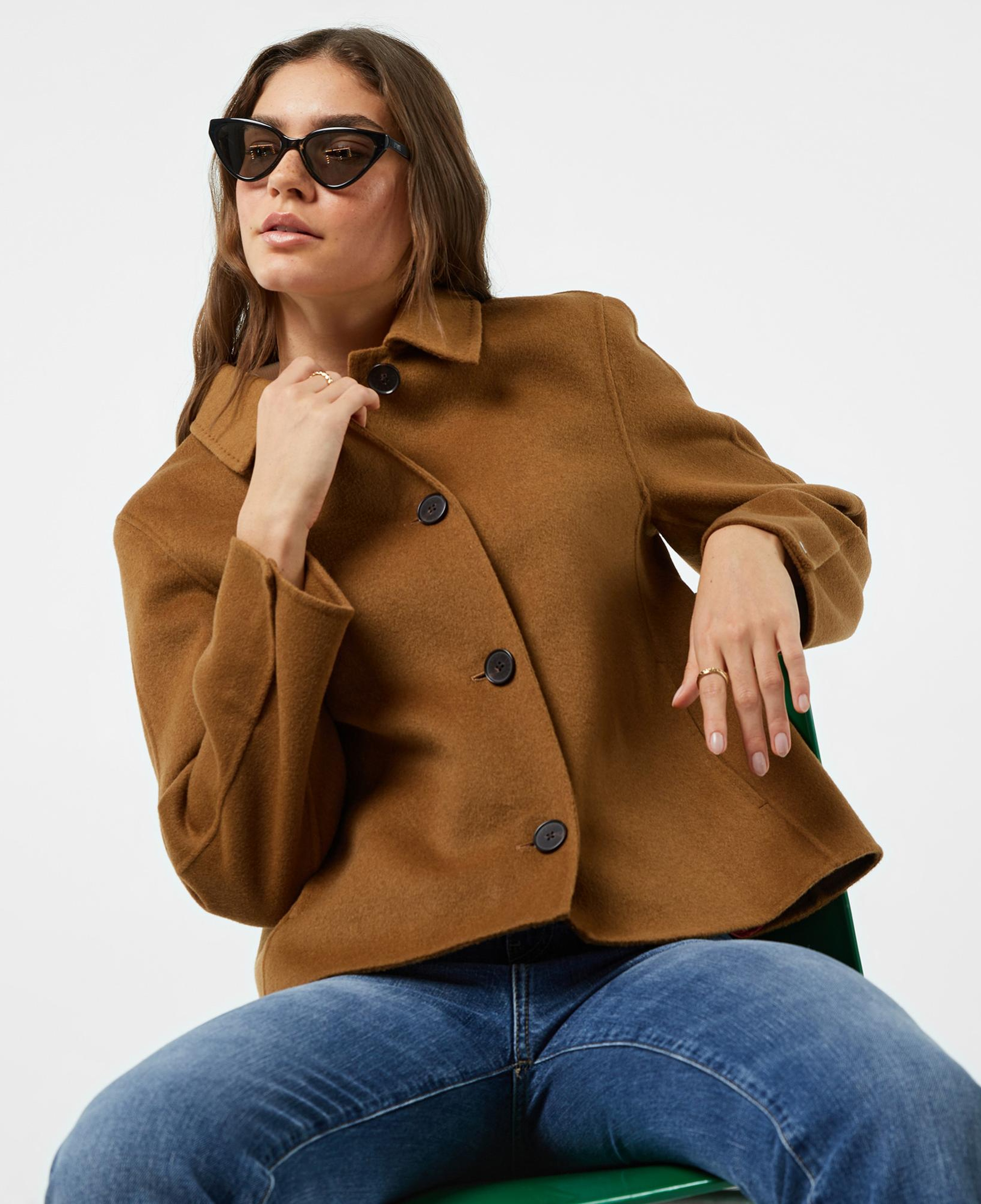 Tommy Hilfiger Wool Blend Short Kadın Kahverengi Trençkot