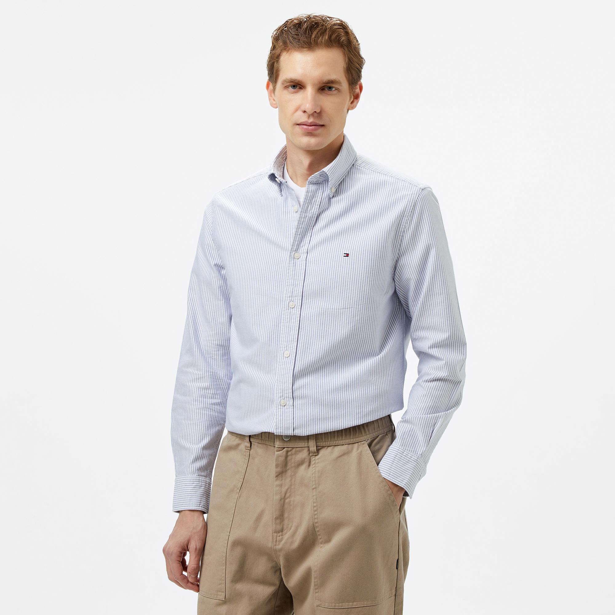 Tommy Hilfiger Core Essentials Erkek Mavi Gömlek