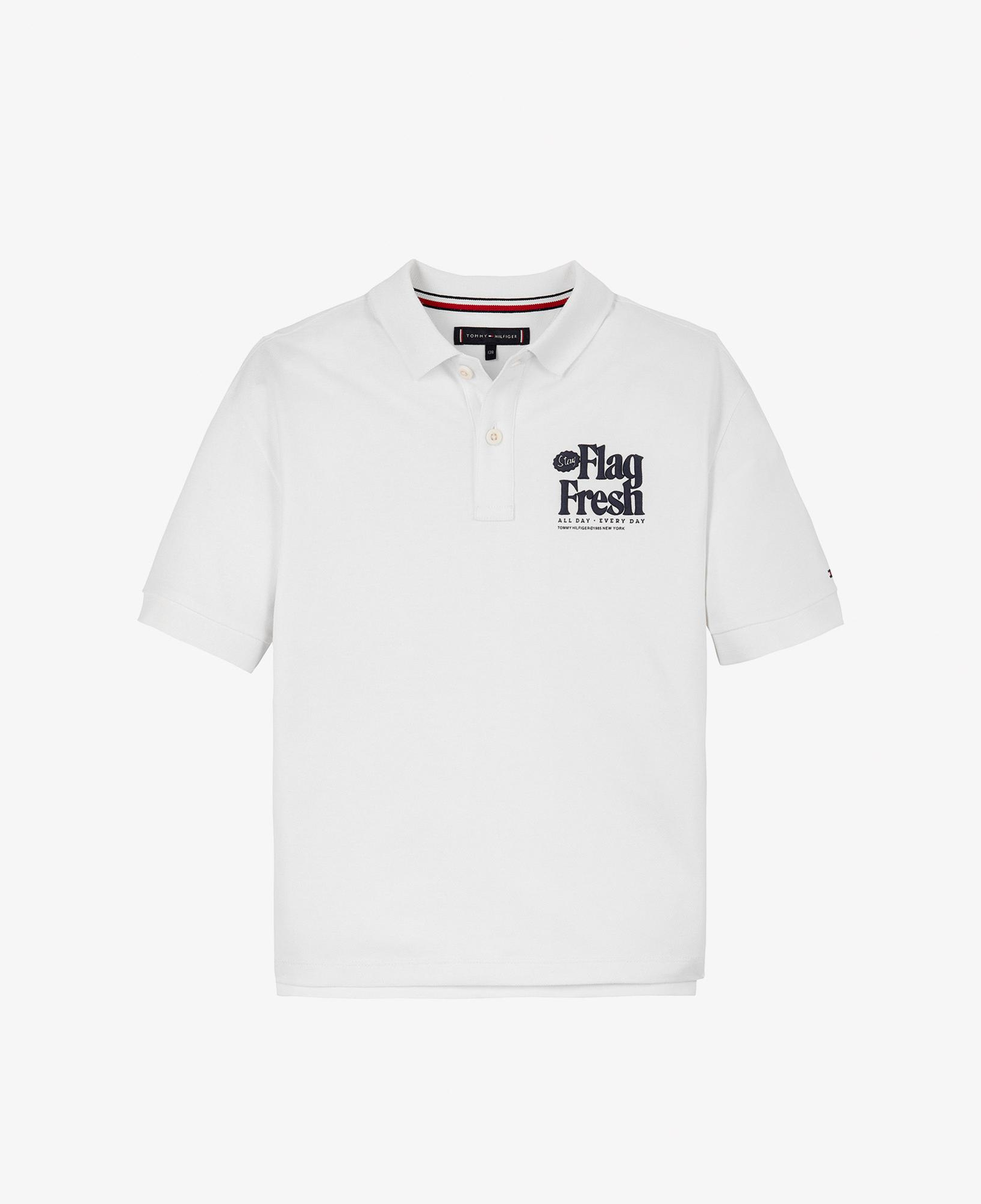 Tommy Jeans Flag Fresh Çocuk Beyaz Polo